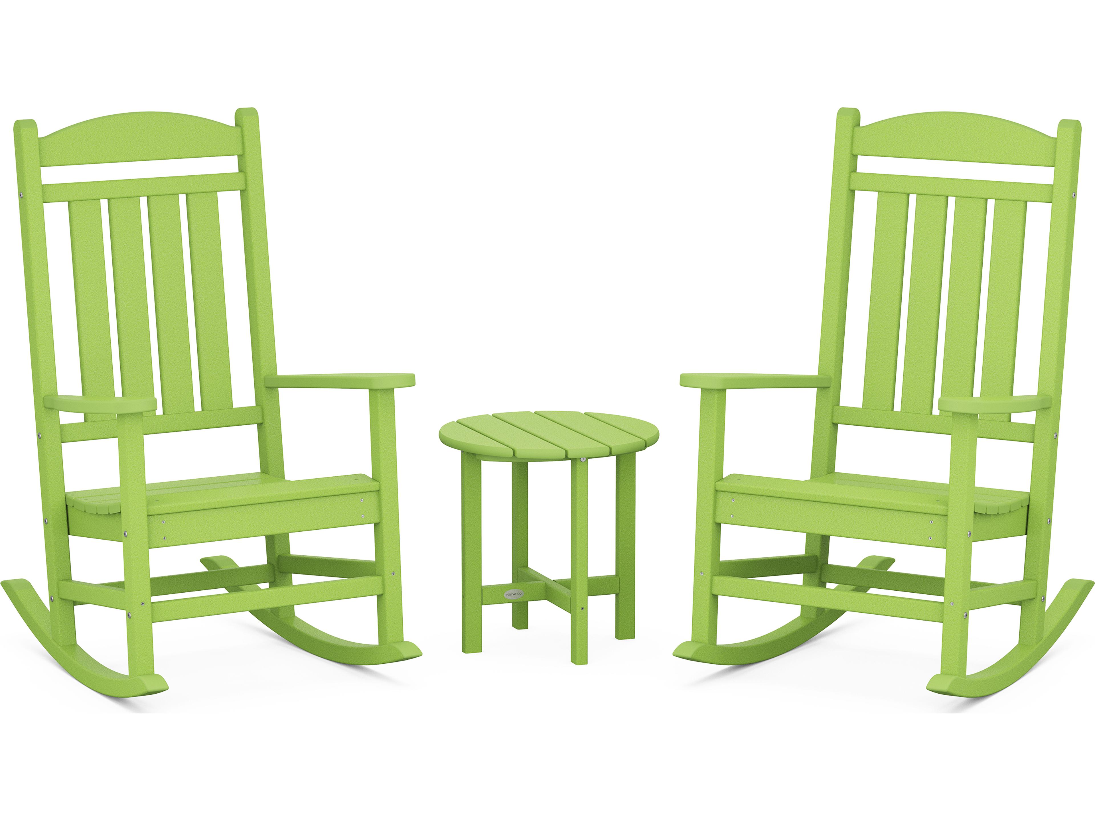 POLYWOOD® Presidential Recycled Plastic 3-Piece Rocker Outdoor Patio Lounge Set
