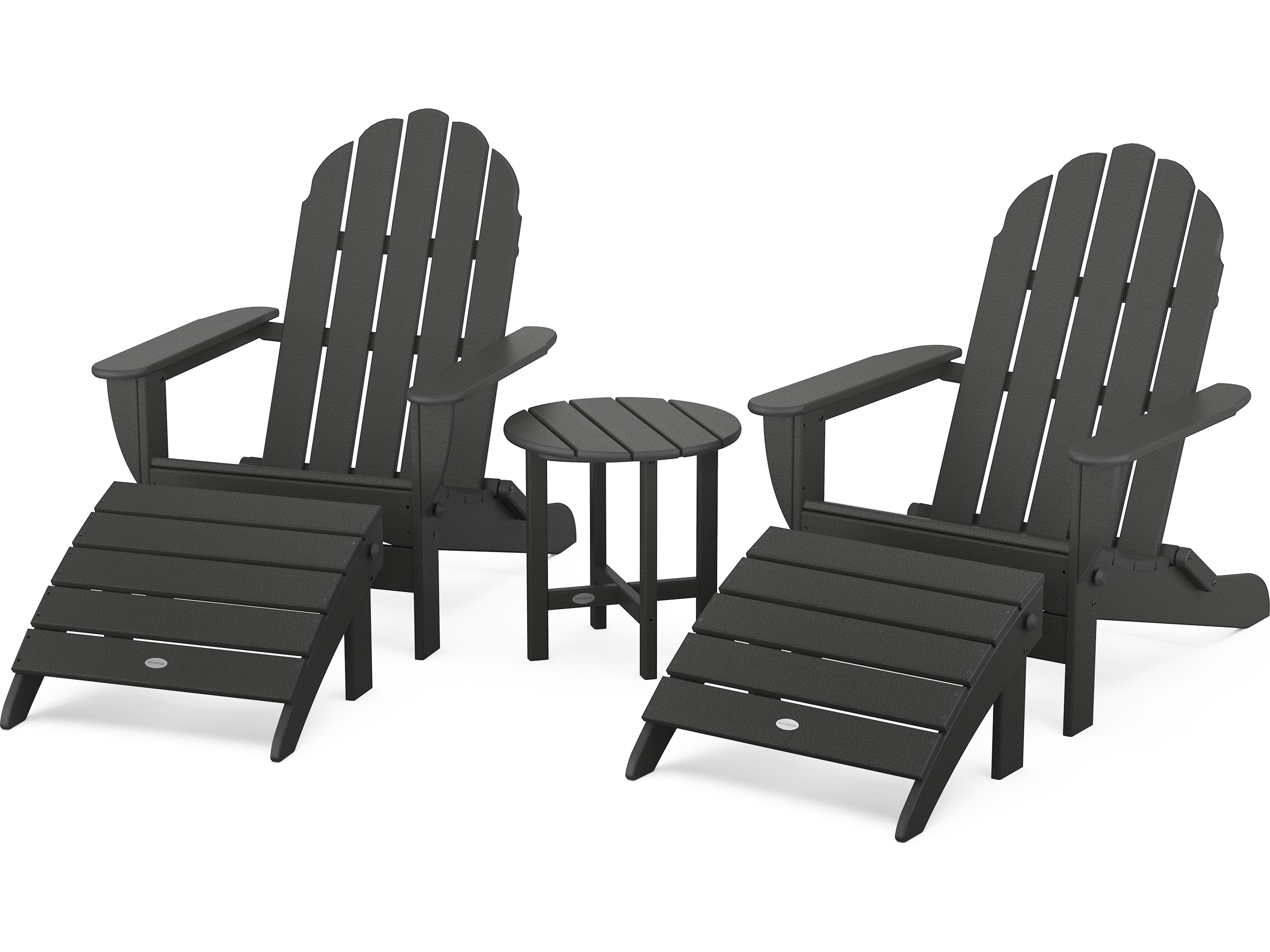Classic Adirondack Recycled Plastic 5-Piece Patio Lounge Set