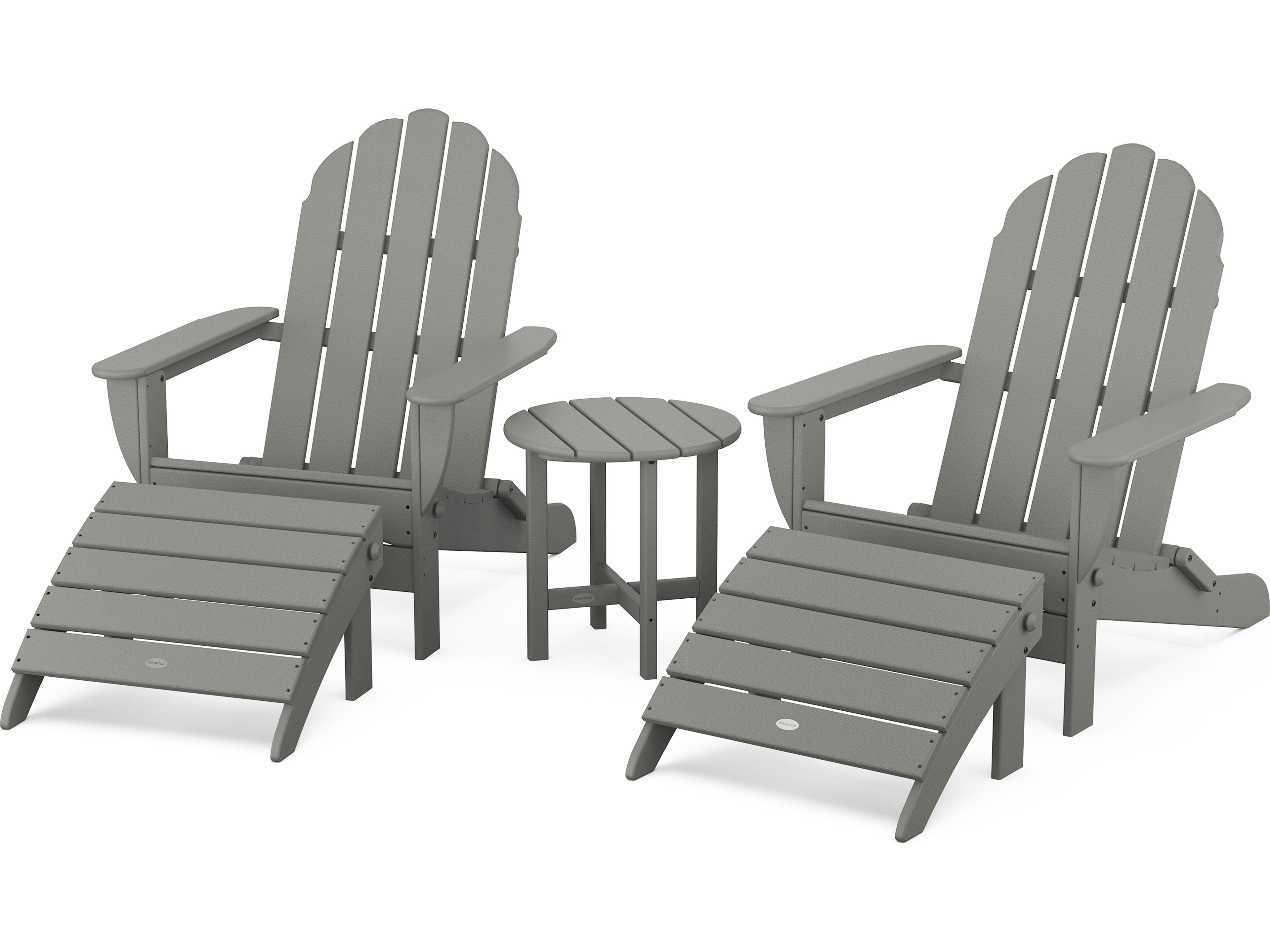 POLYWOOD® Classic Adirondack Recycled Plastic 5-Piece Patio Lounge Set