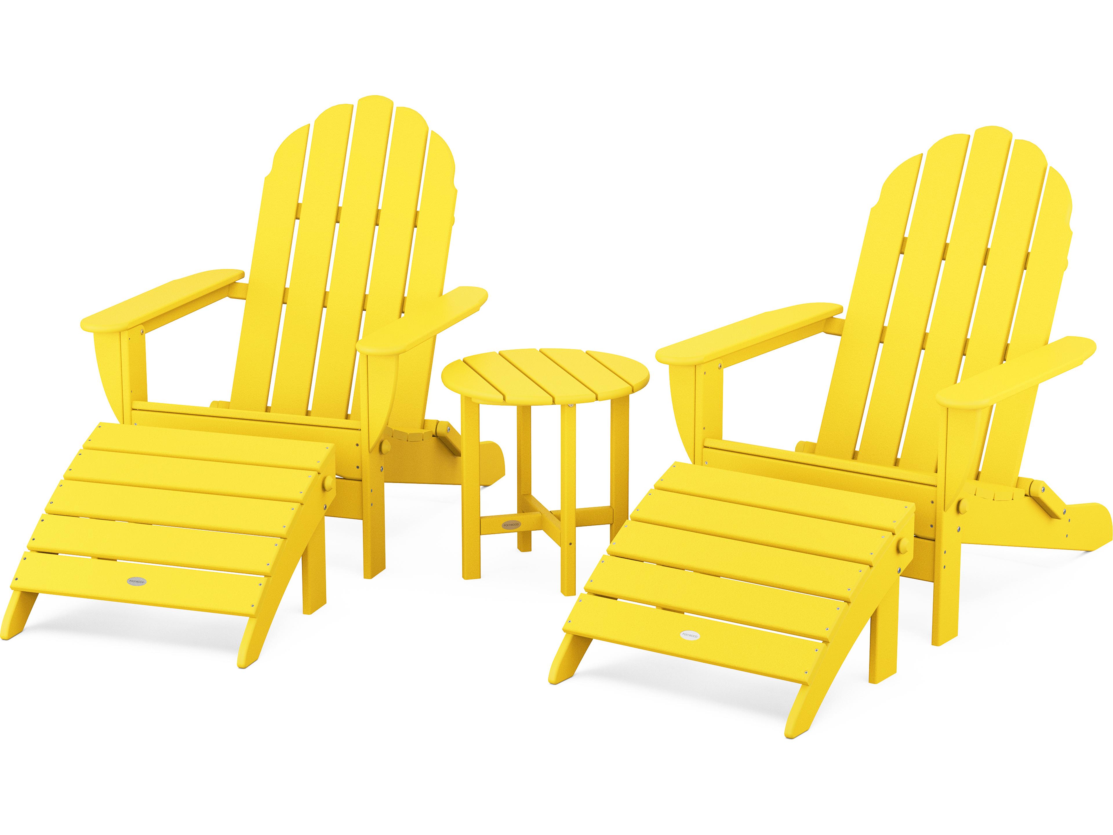 POLYWOOD® Classic Adirondack Recycled Plastic 5-Piece Patio Lounge Set