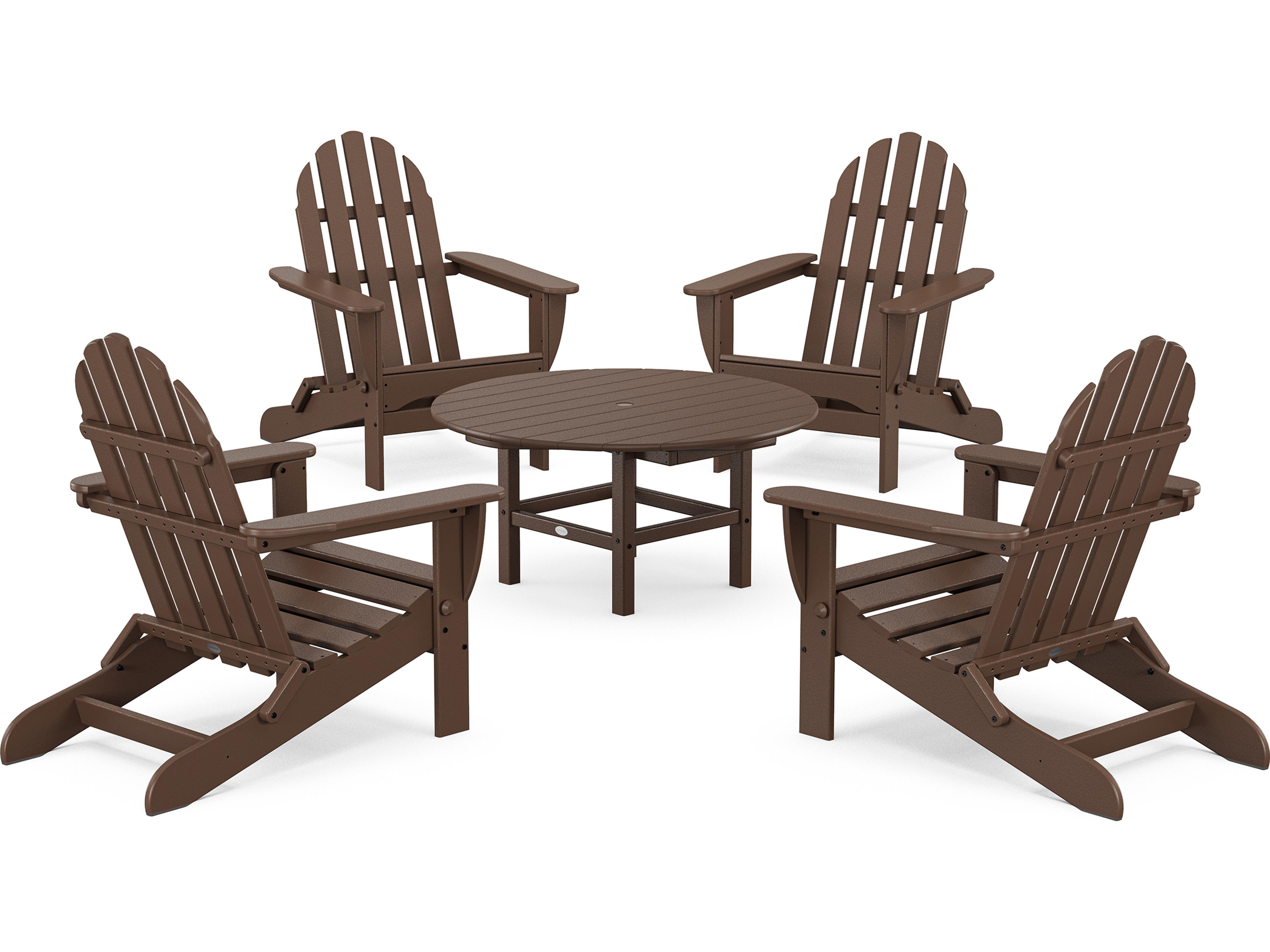Classic Adirondack Recycled Plastic 5-Piece Outdoor Lounge Set
