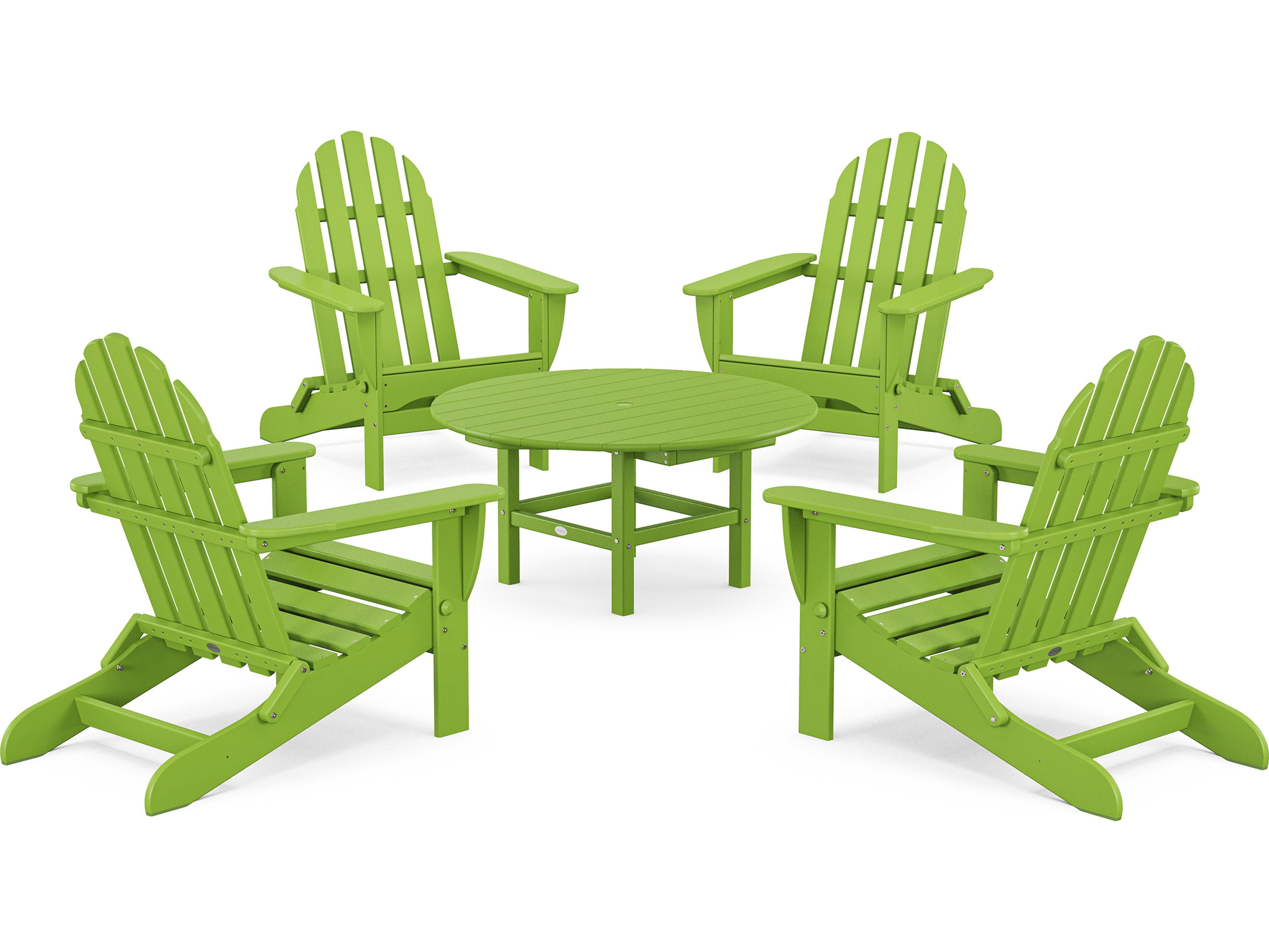 POLYWOOD® Classic Adirondack Recycled Plastic 5-Piece Outdoor Lounge Set