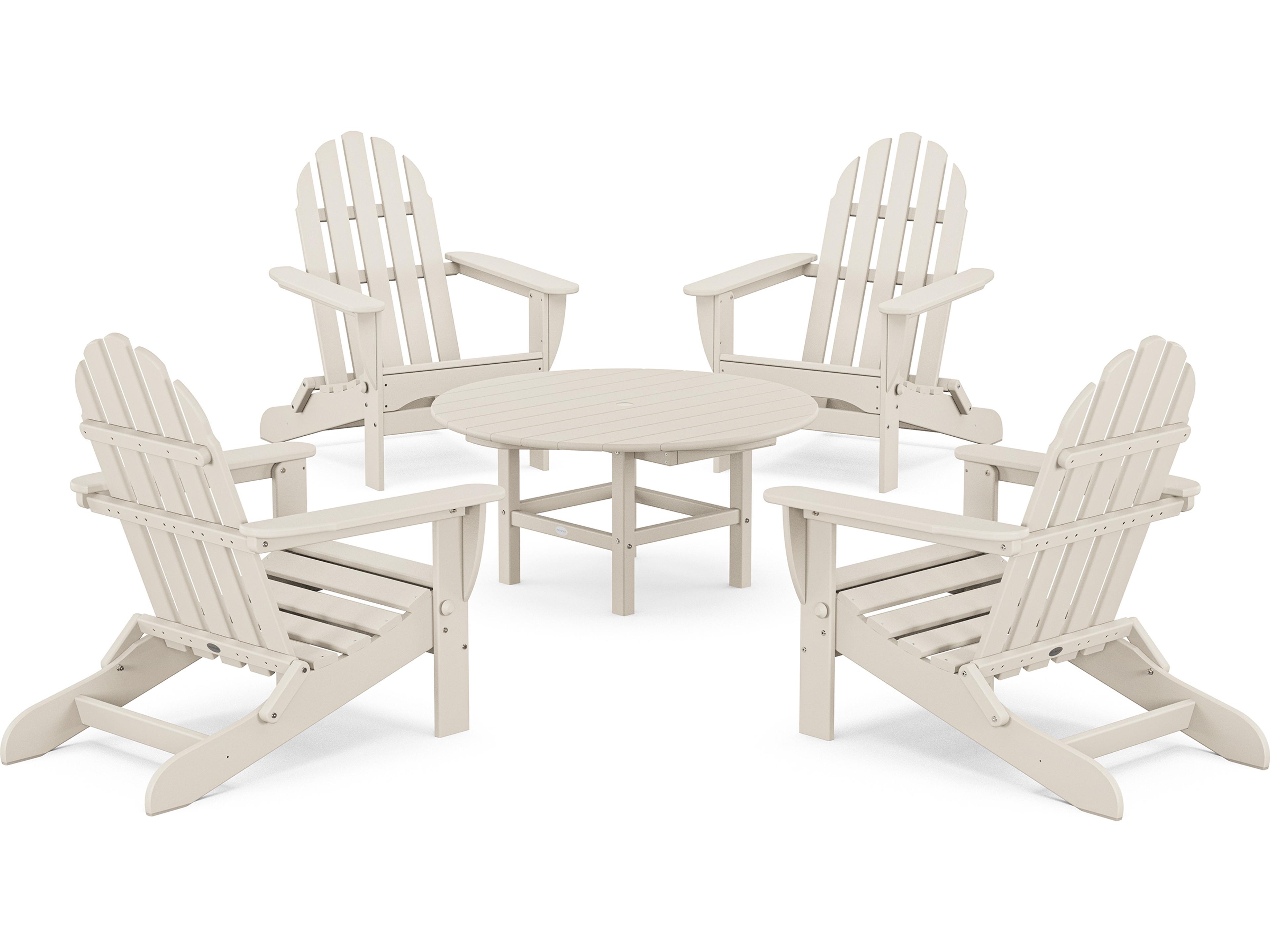 POLYWOOD® Classic Adirondack Recycled Plastic 5-Piece Outdoor Lounge Set