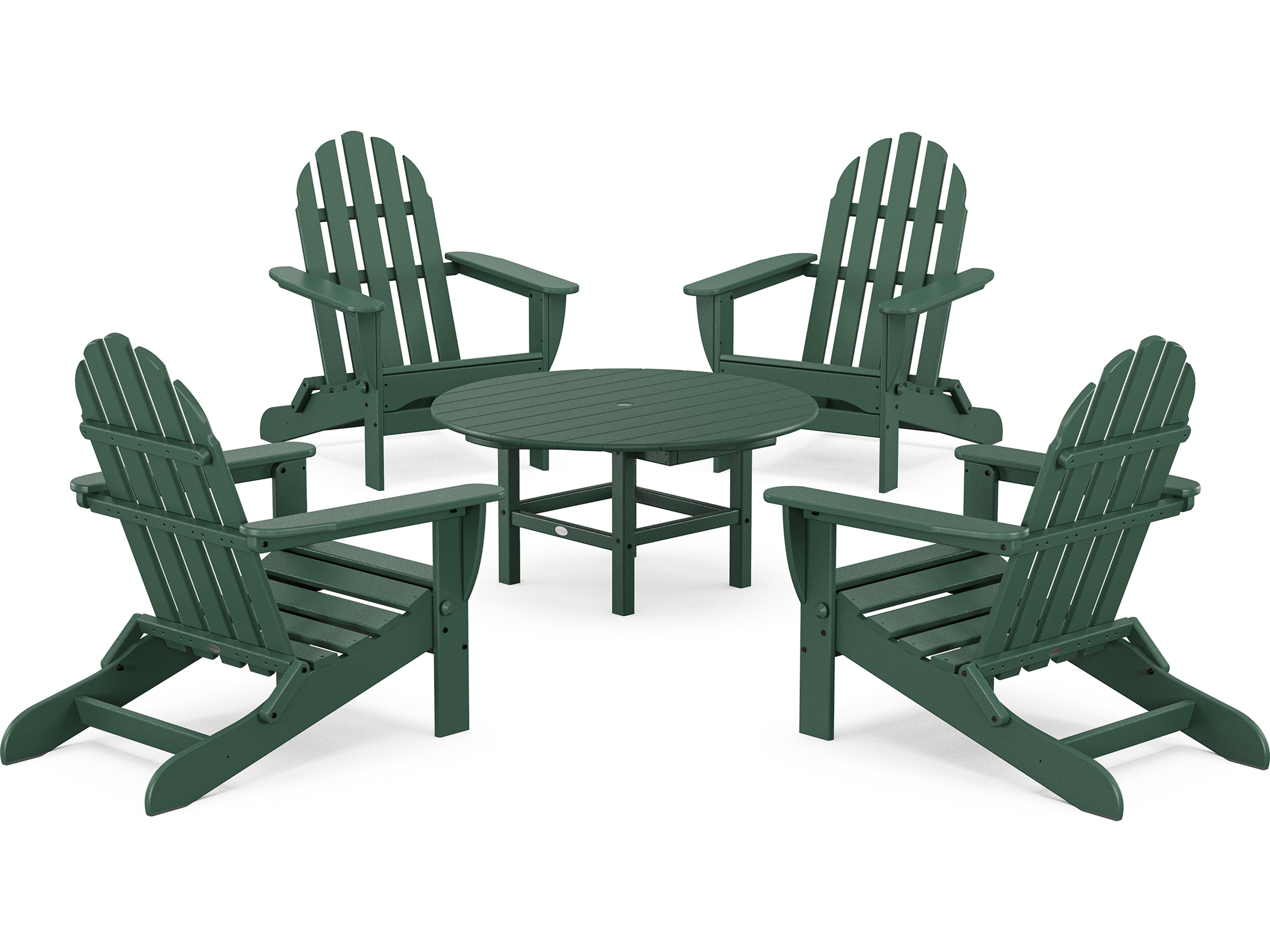 POLYWOOD® Classic Adirondack Recycled Plastic 5-Piece Outdoor Lounge Set