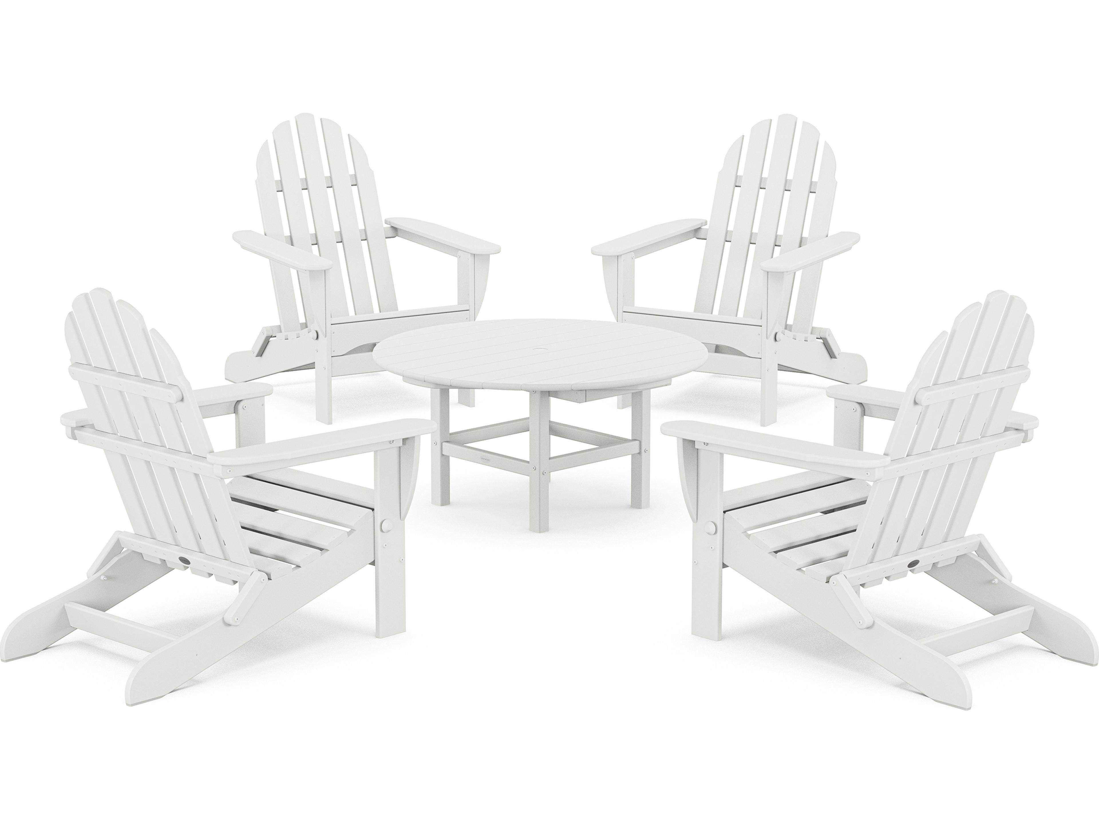 POLYWOOD® Classic Adirondack Recycled Plastic 5-Piece Outdoor Lounge Set