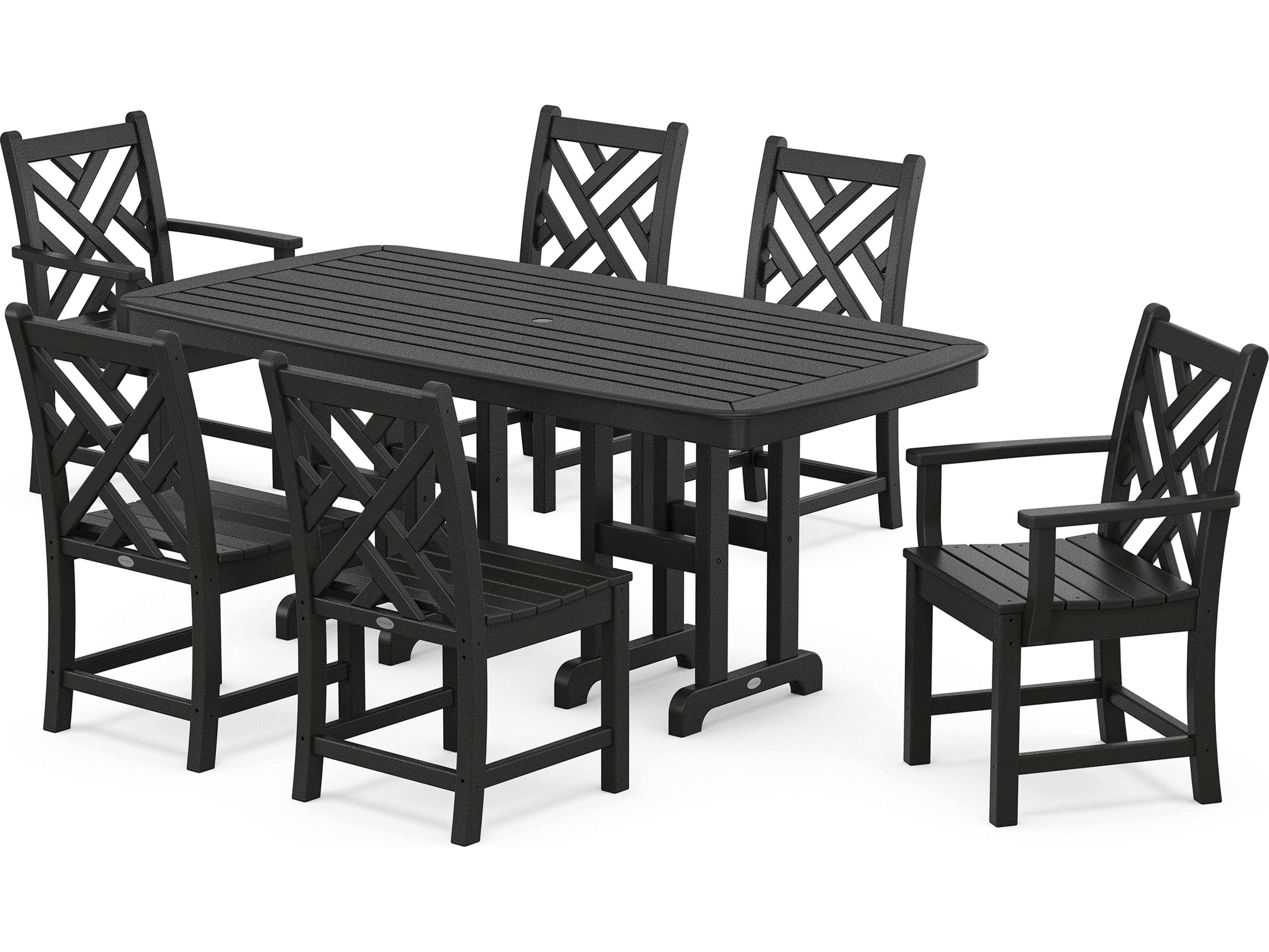 Chippendale Recycled Plastic 7-Piece Outdoor Dining Set