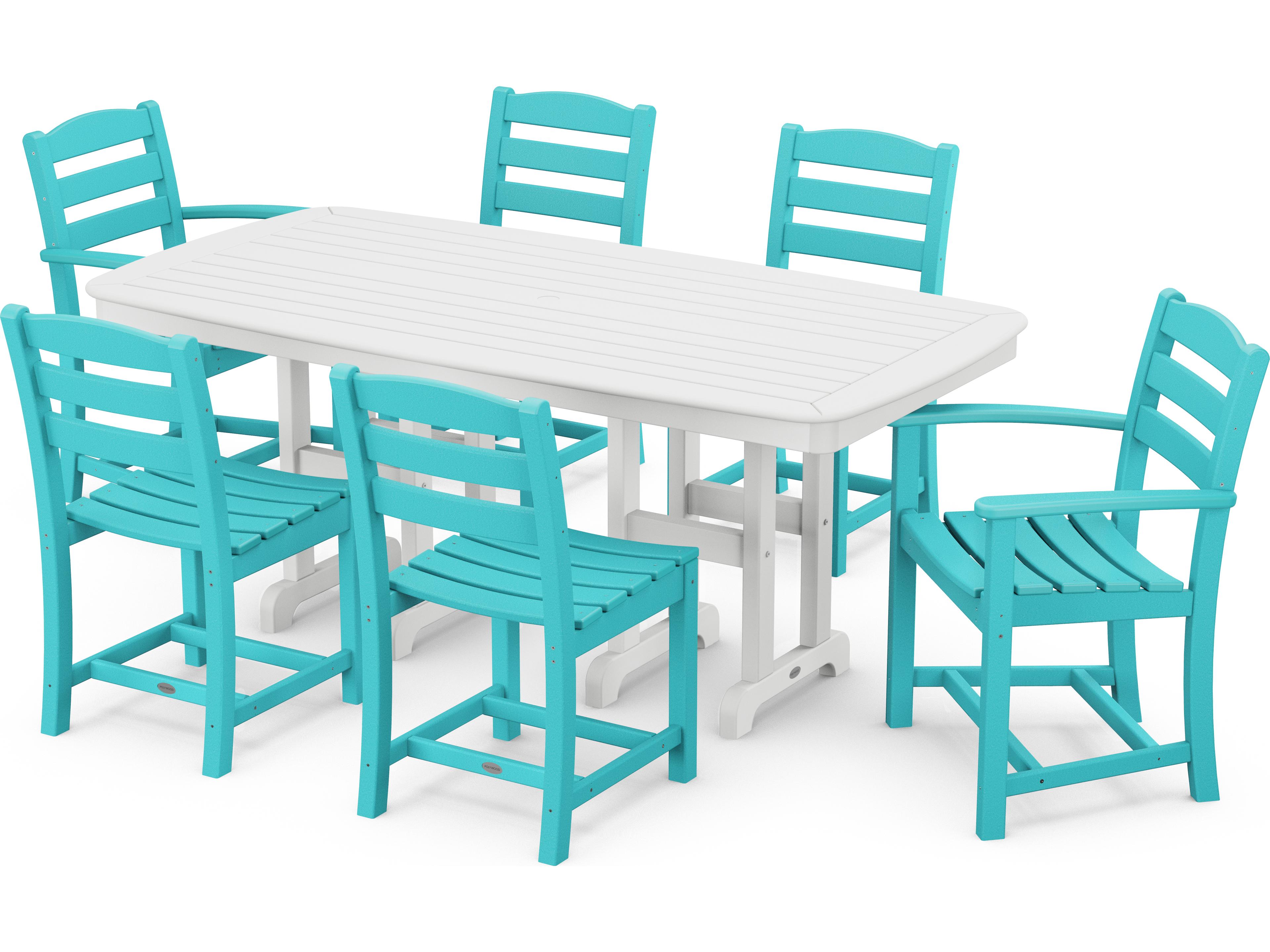La Casa Cafe Recycled Plastic 7 Piece Outdoor Patio Dining Set