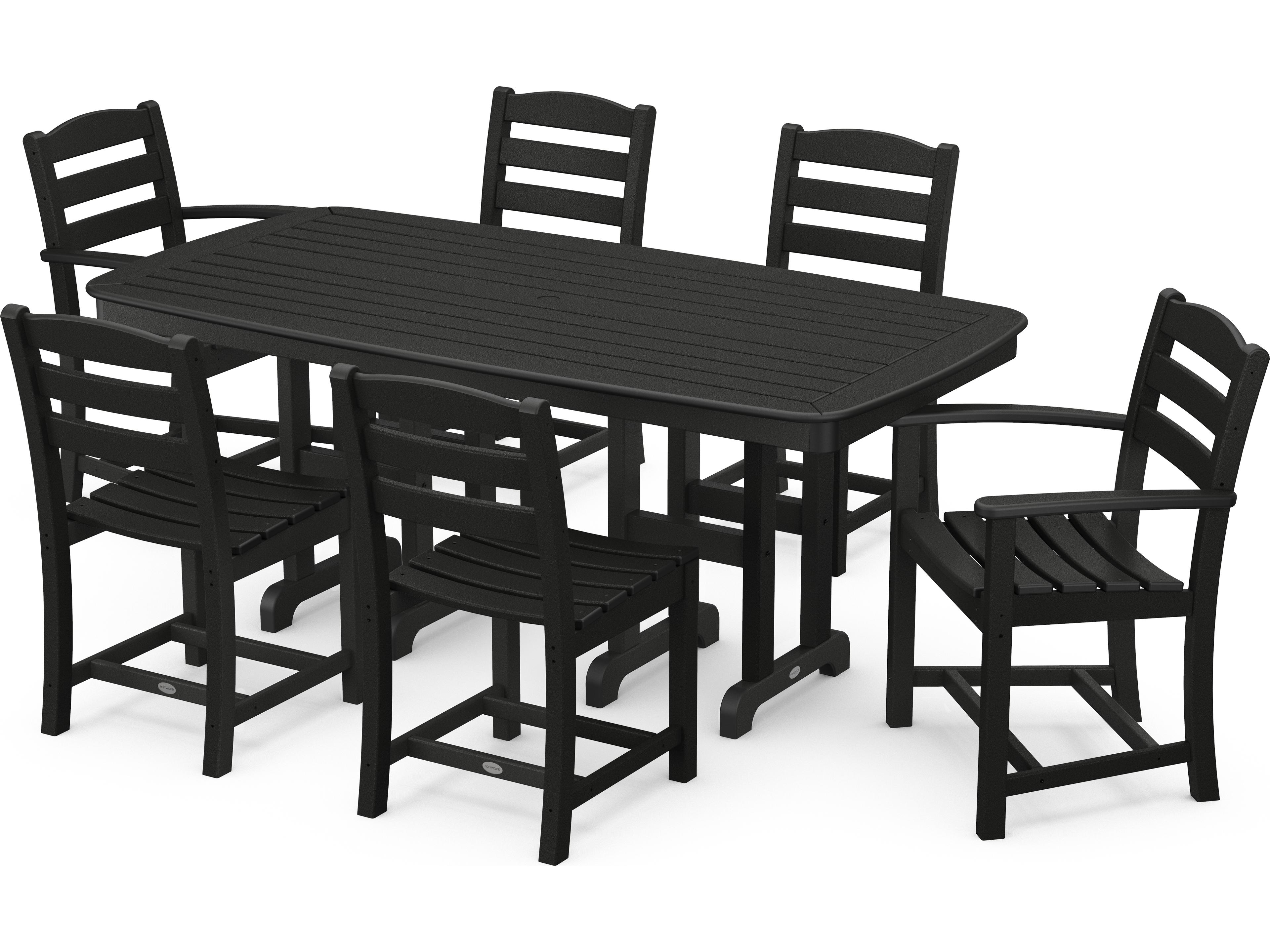 POLYWOOD® La Casa Cafe Recycled Plastic 7 Piece Outdoor Patio Dining Set