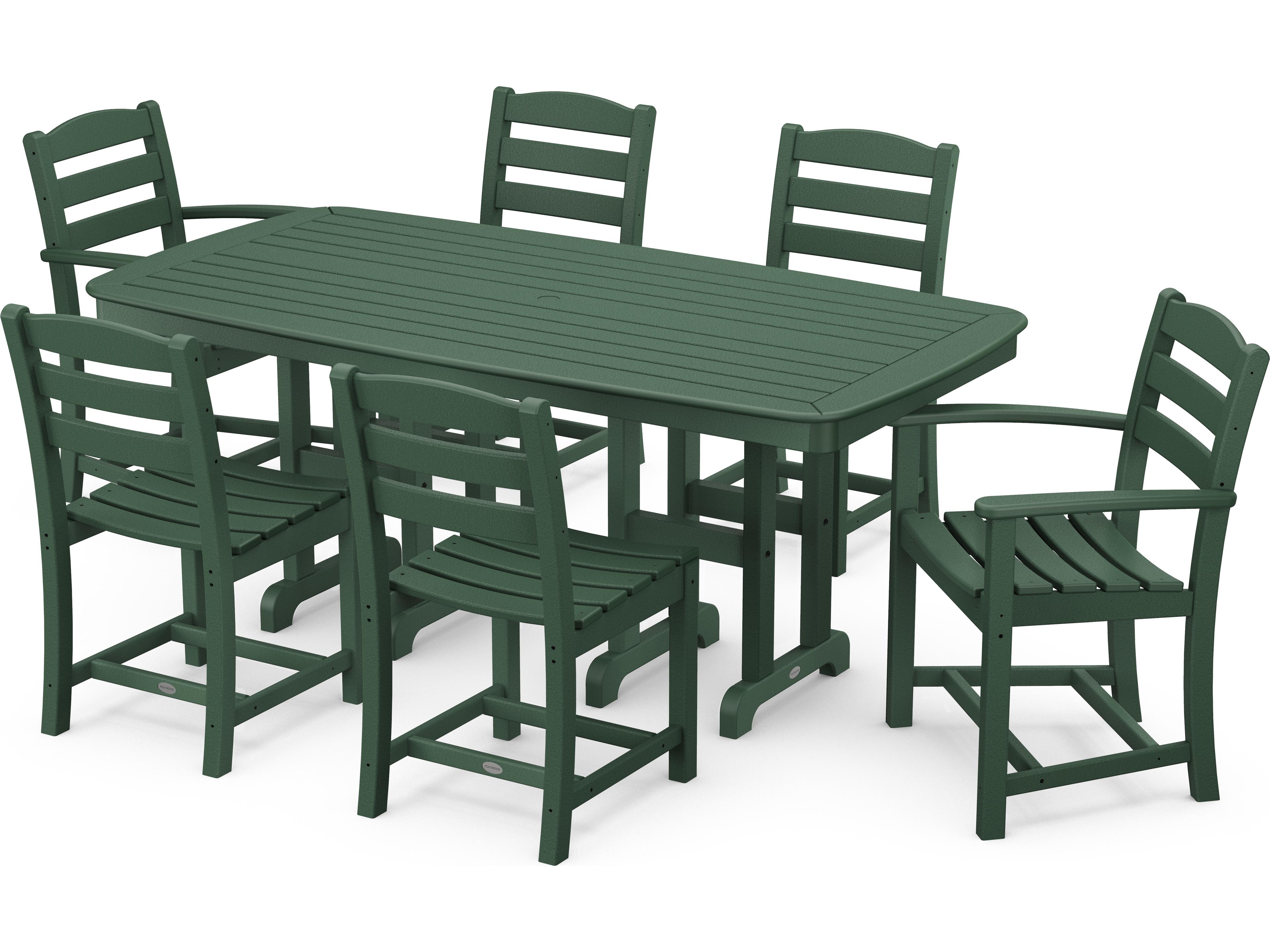 POLYWOOD® La Casa Cafe Recycled Plastic 7 Piece Outdoor Patio Dining Set
