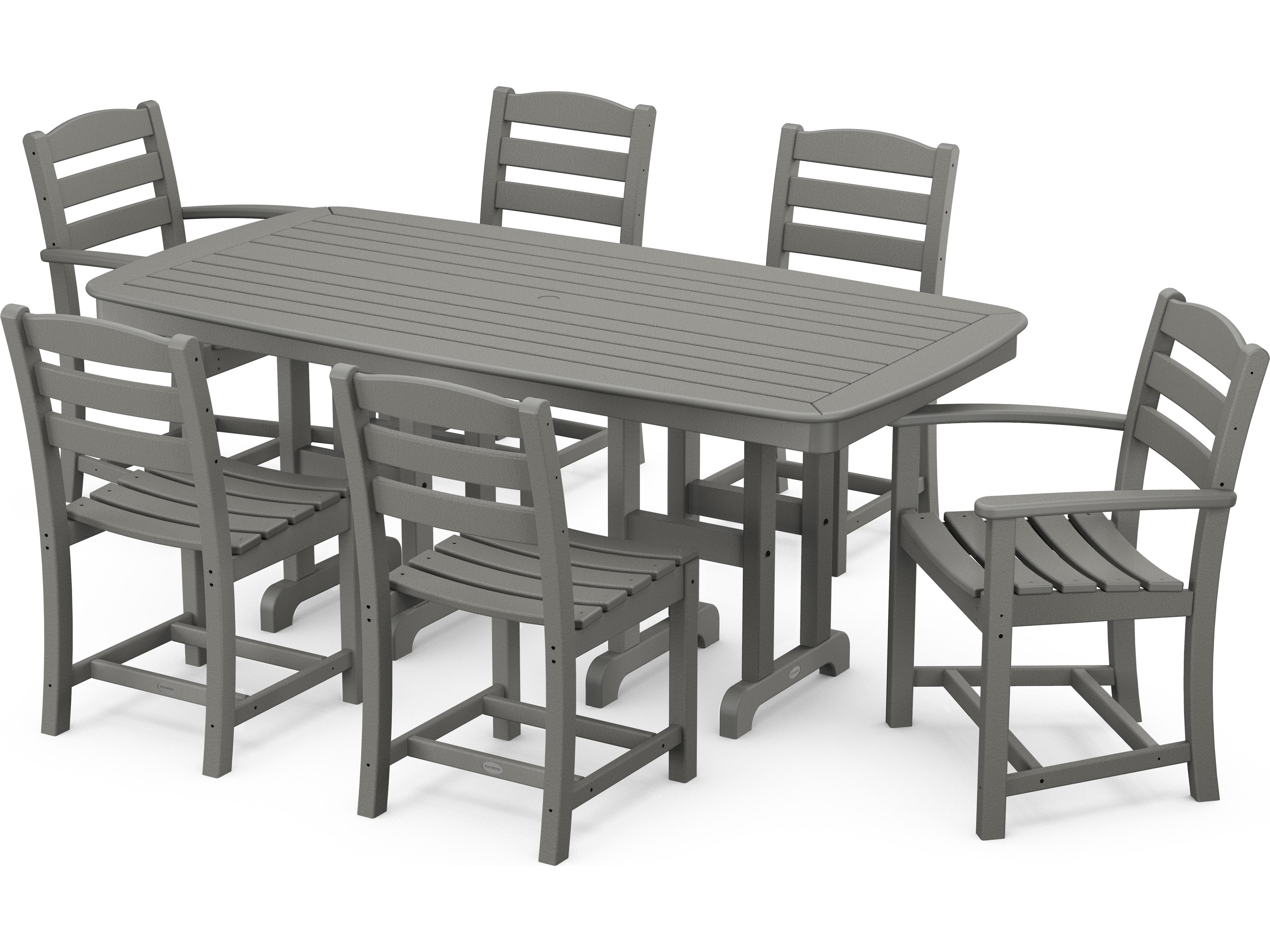 POLYWOOD® La Casa Cafe Recycled Plastic 7 Piece Outdoor Patio Dining Set