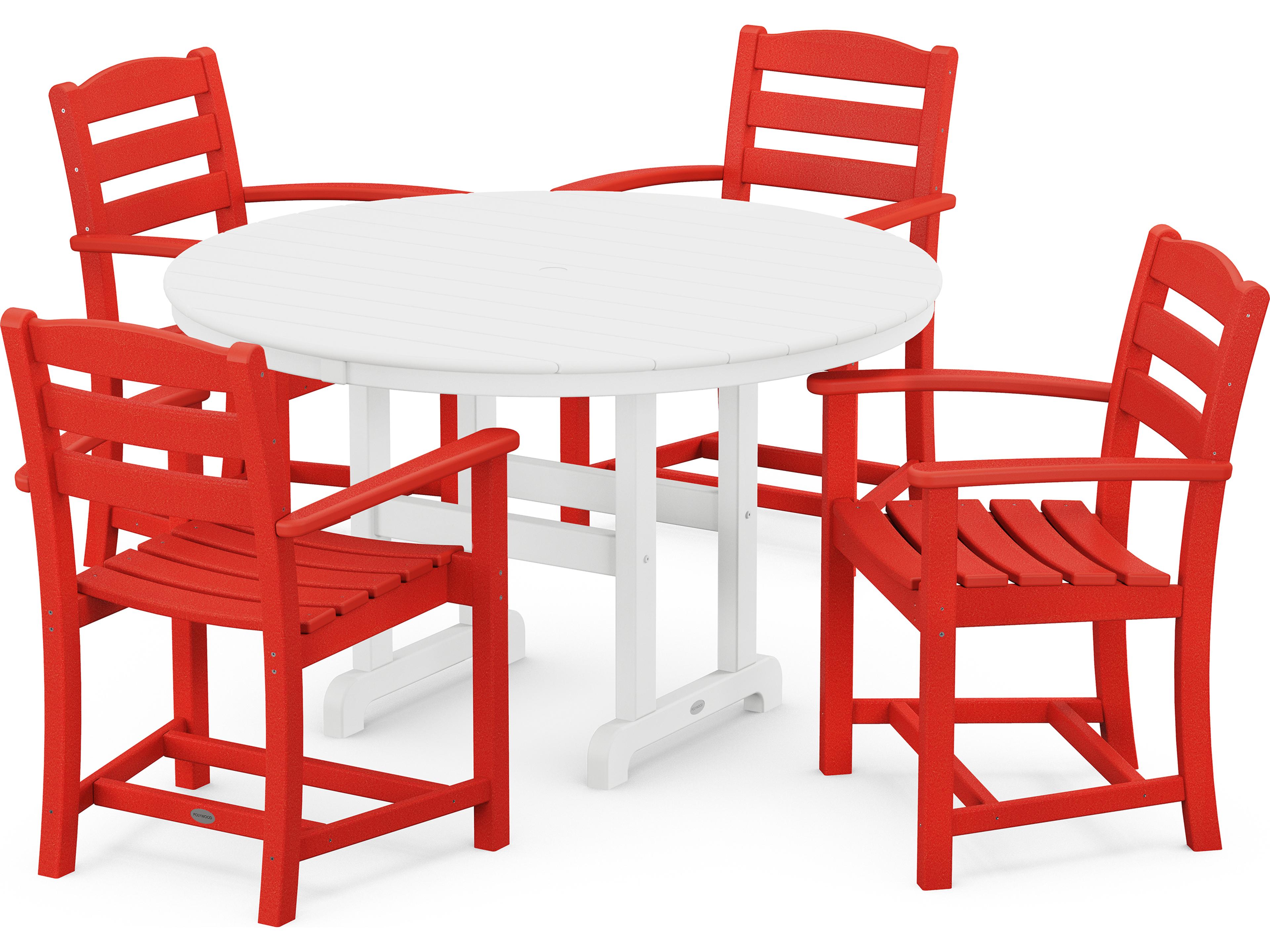 POLYWOOD® La Casa Cafe Recycled Plastic 5 Piece Patio Dining Set