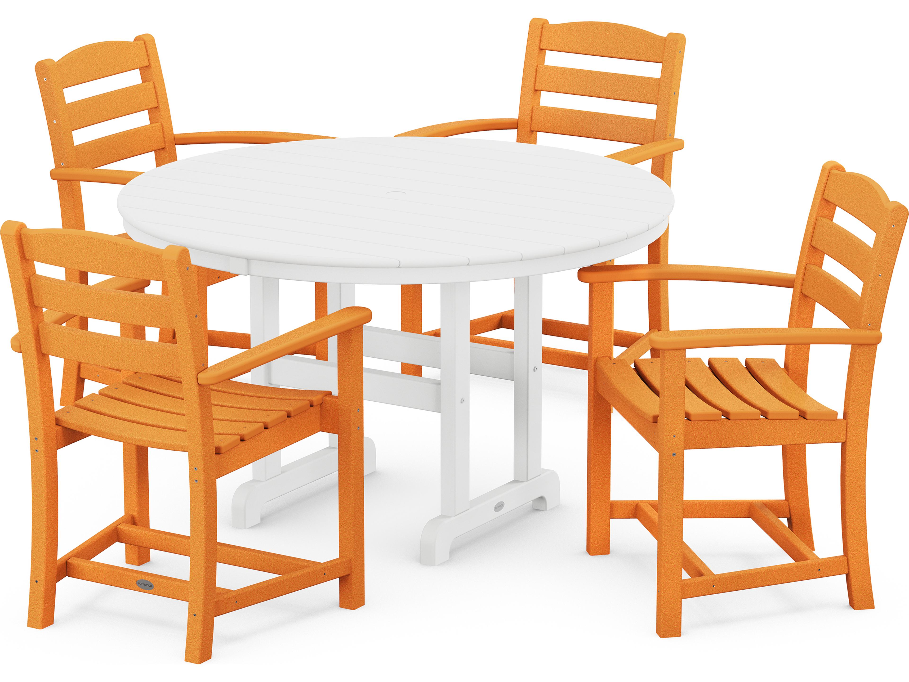POLYWOOD® La Casa Cafe Recycled Plastic 5 Piece Patio Dining Set