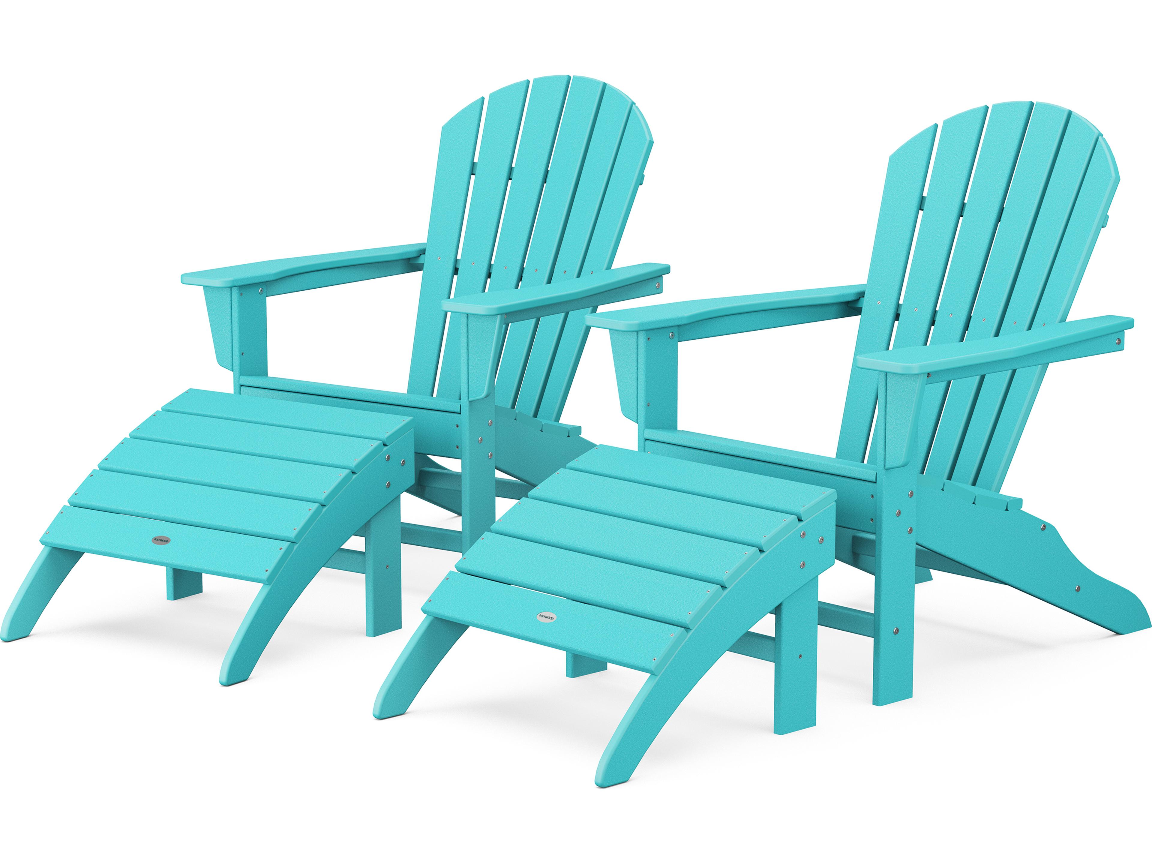 South Beach Recycled Plastic 4-Piece Adirondack Outdoor Patio Lounge Set