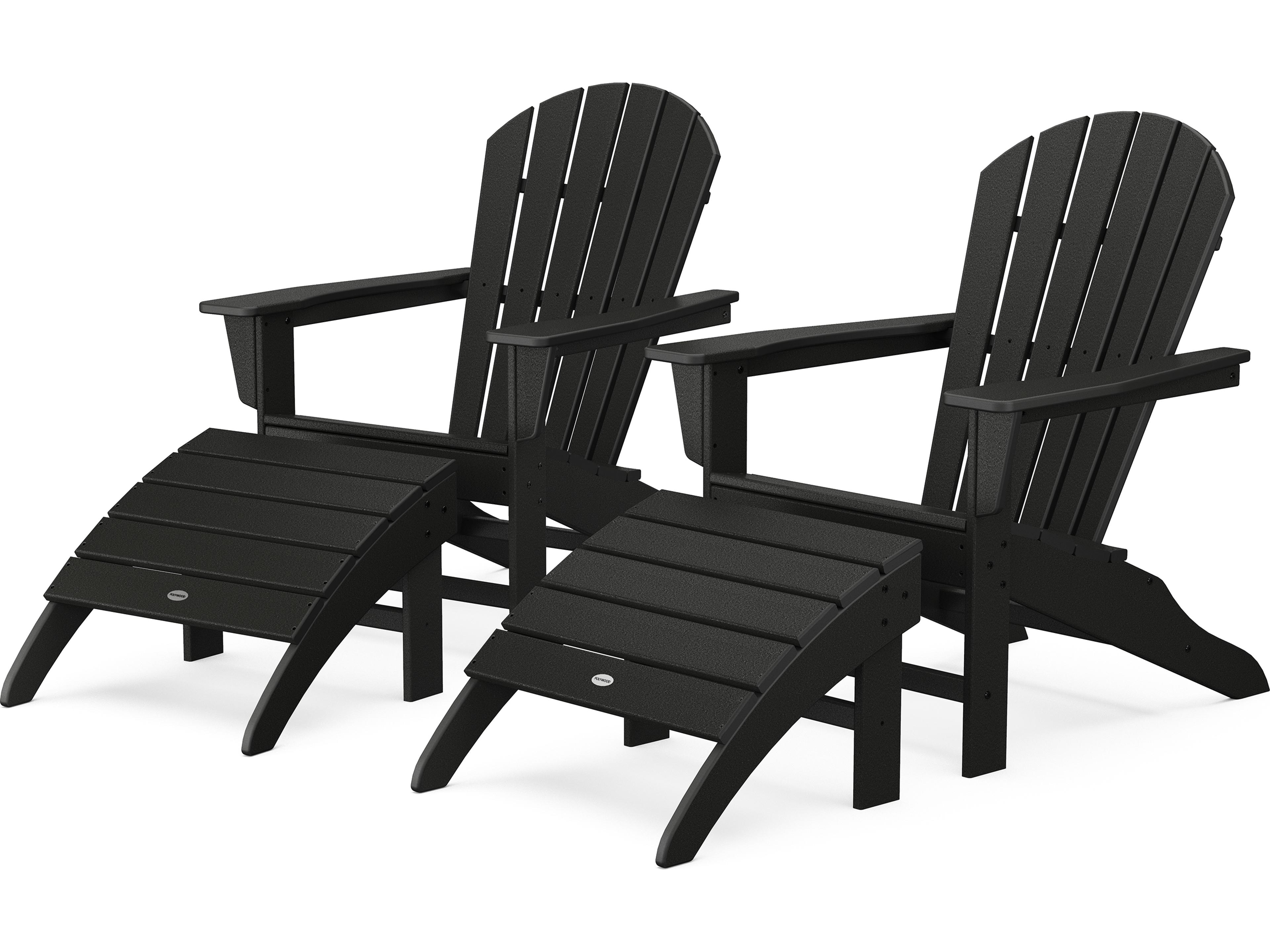 POLYWOOD® South Beach Recycled Plastic 4-Piece Adirondack Outdoor Patio Lounge Set