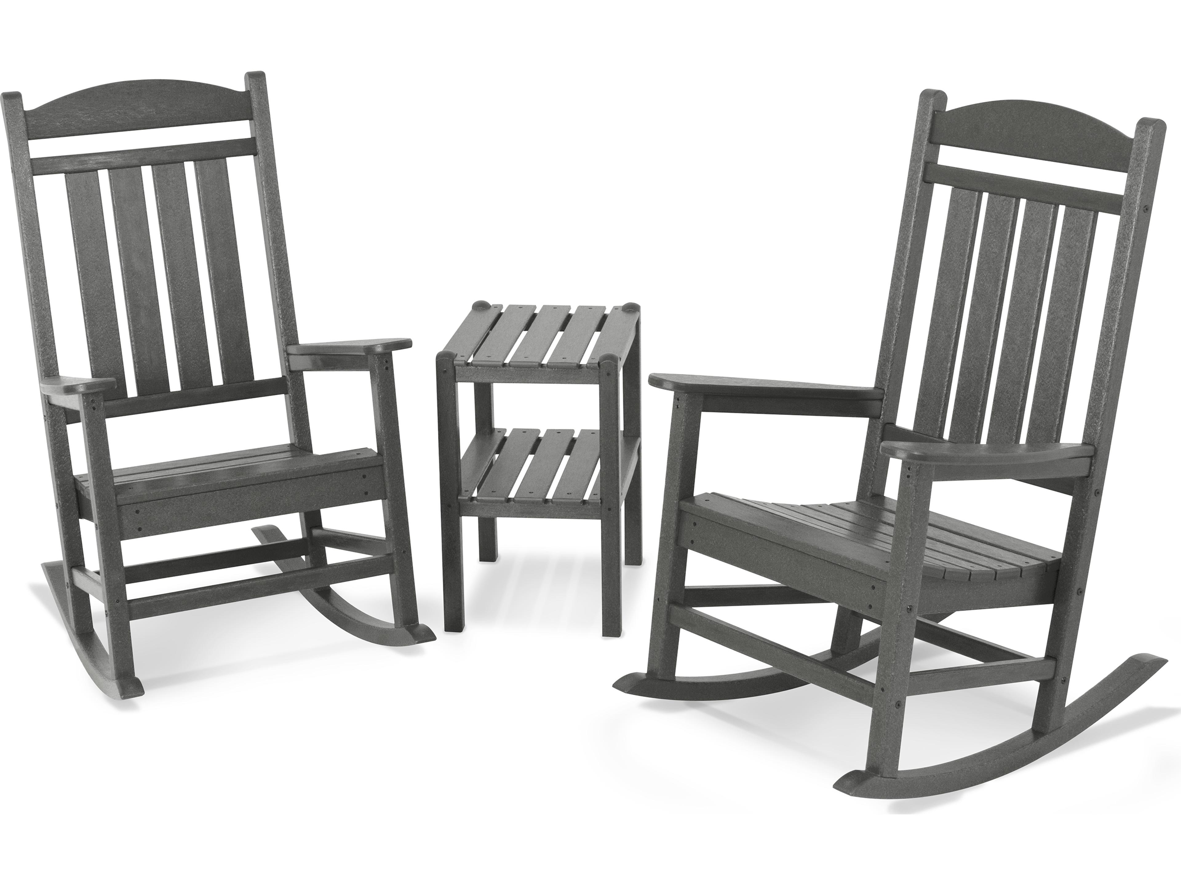 POLYWOOD® Presidential Recycled Plastic 3-Piece Rocker Patio Lounge Set