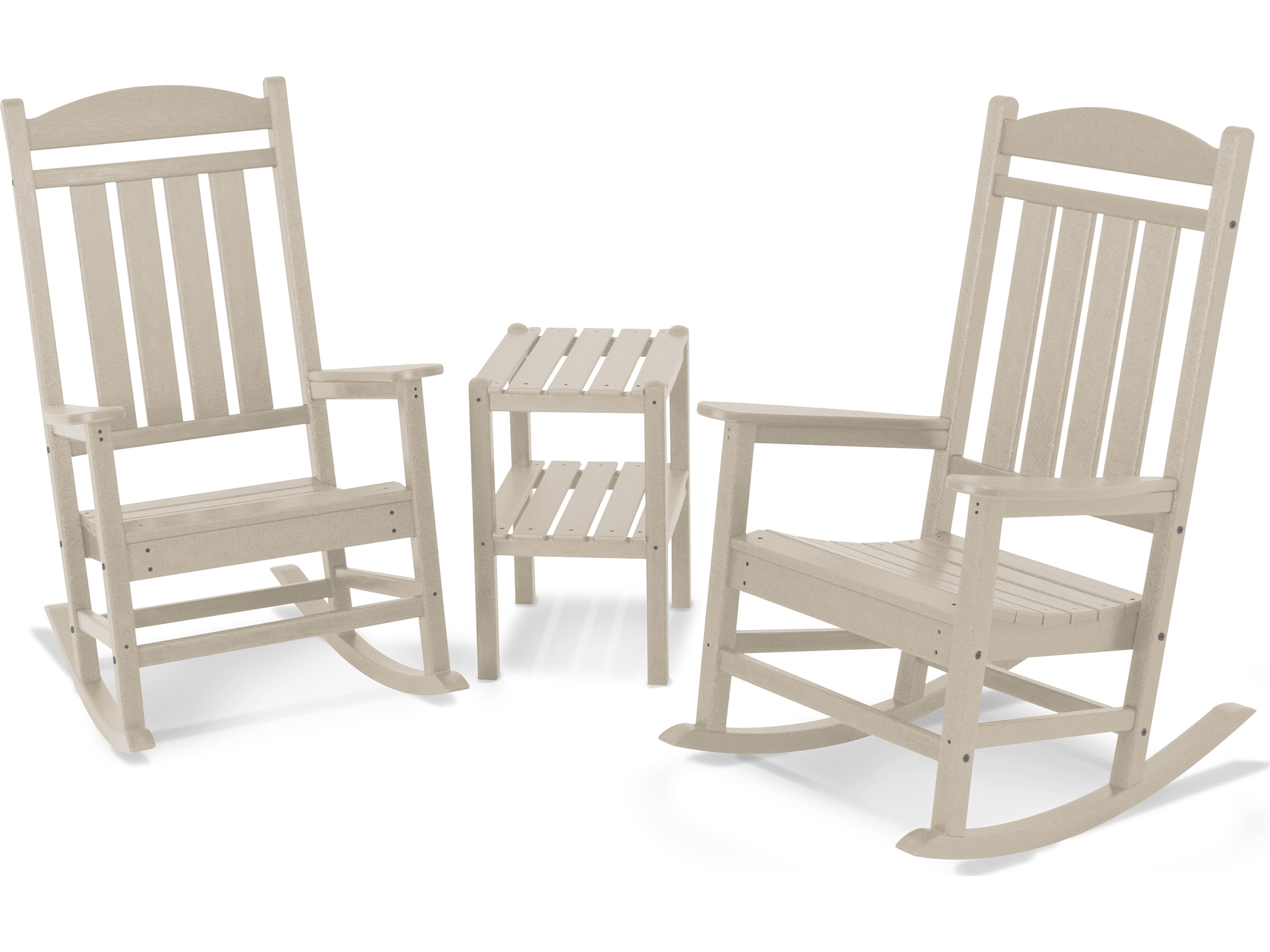 POLYWOOD® Presidential Recycled Plastic 3-Piece Rocker Patio Lounge Set