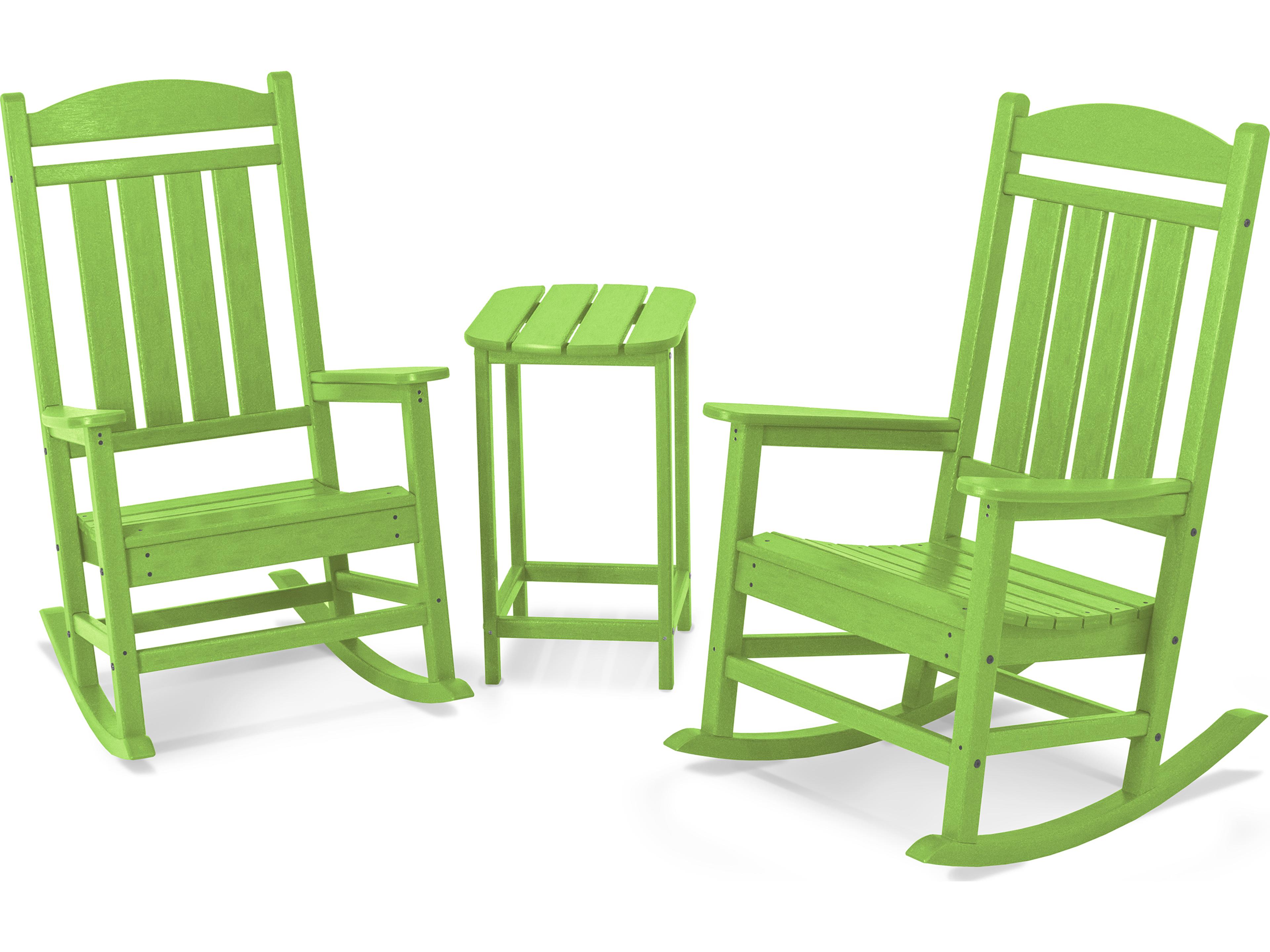 POLYWOOD® Presidential Recycled Plastic 3-Piece Rocker Outdoor Lounge Set