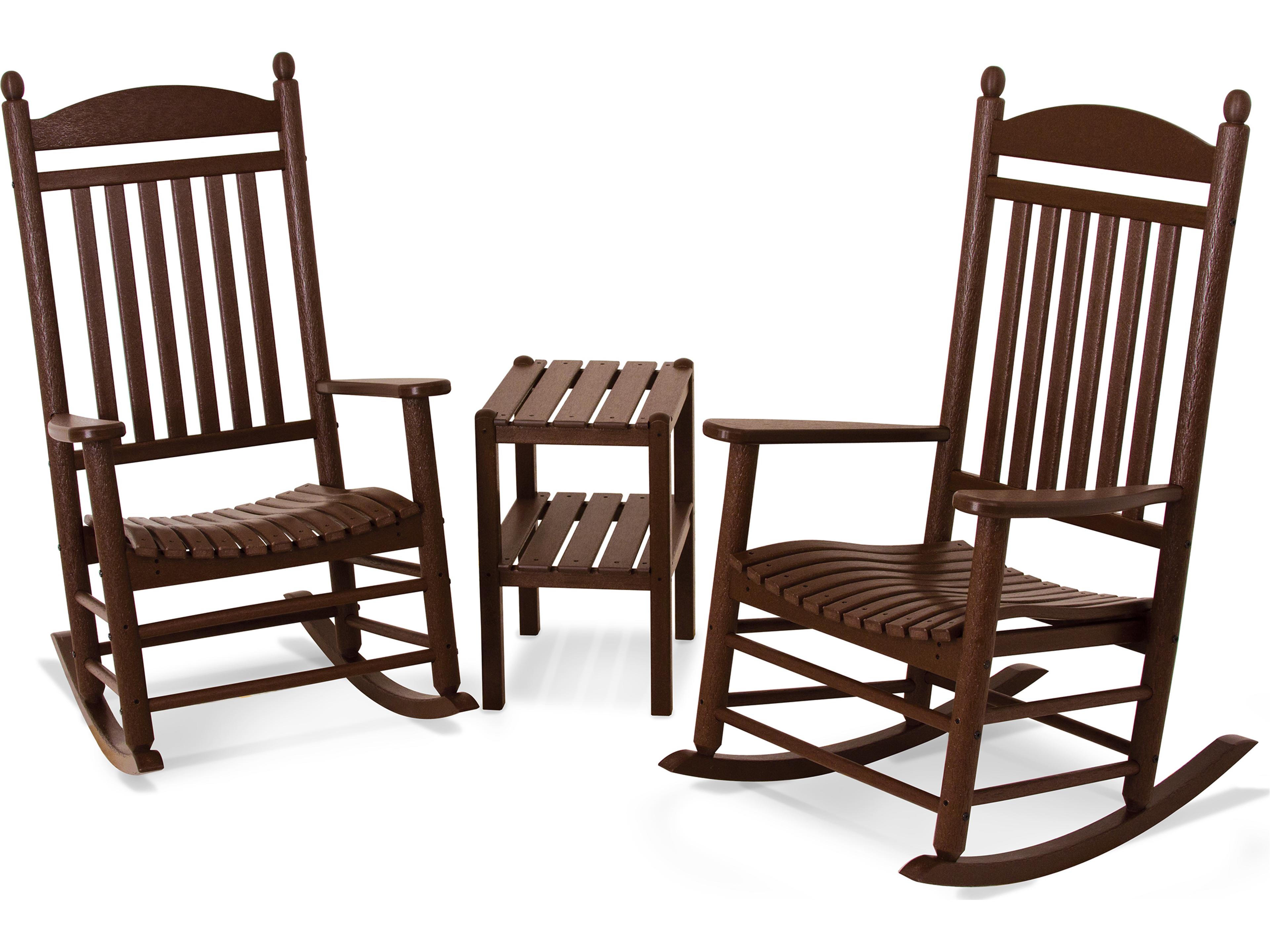 POLYWOOD® Jefferson Recycled Plastic 3-Piece Rocker Outdoor Patio Lounge Set