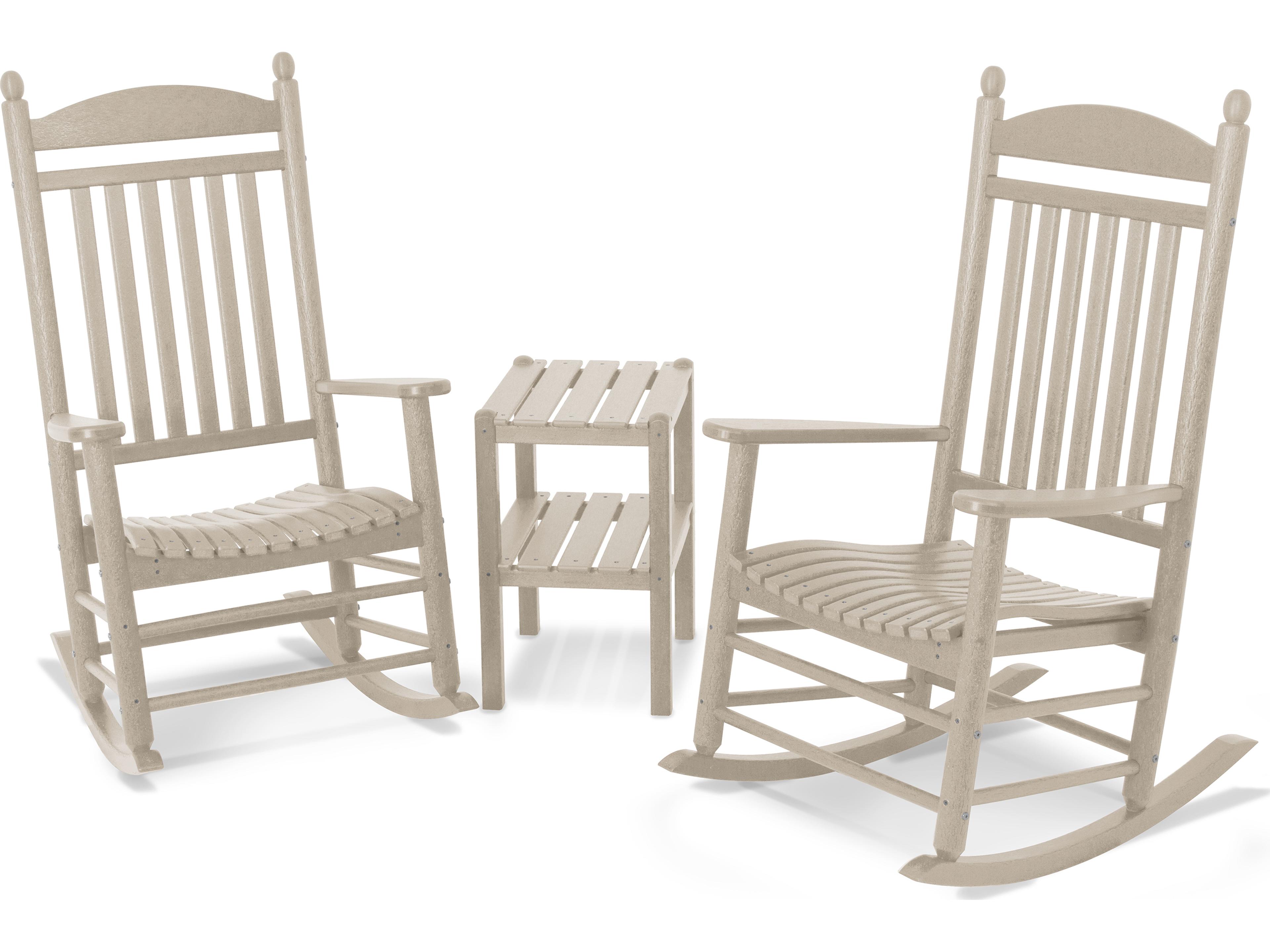 POLYWOOD® Jefferson Recycled Plastic 3-Piece Rocker Outdoor Patio Lounge Set