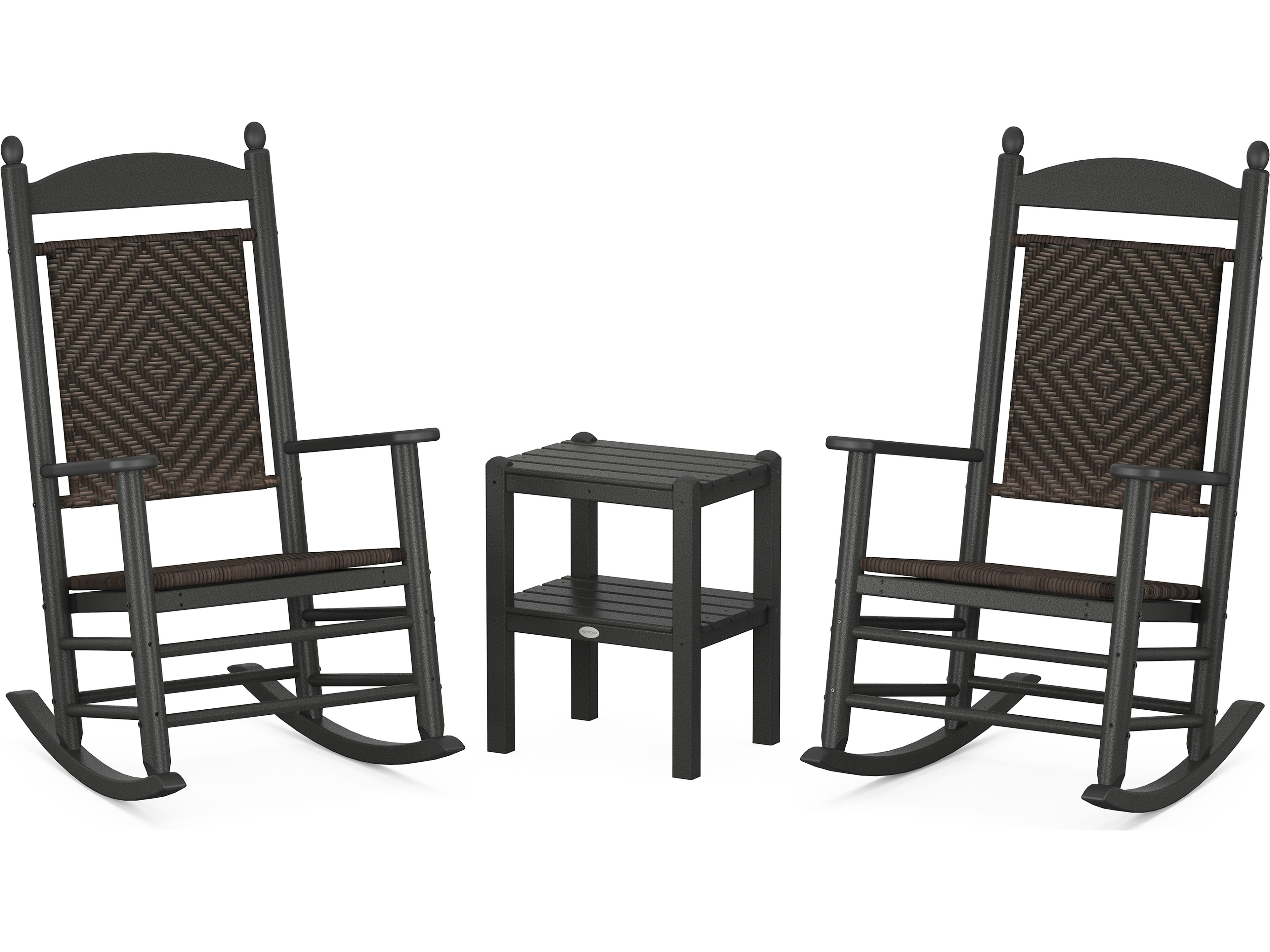 Jefferson Recycled Plastic 3-Piece Woven Rocker Patio Lounge Set