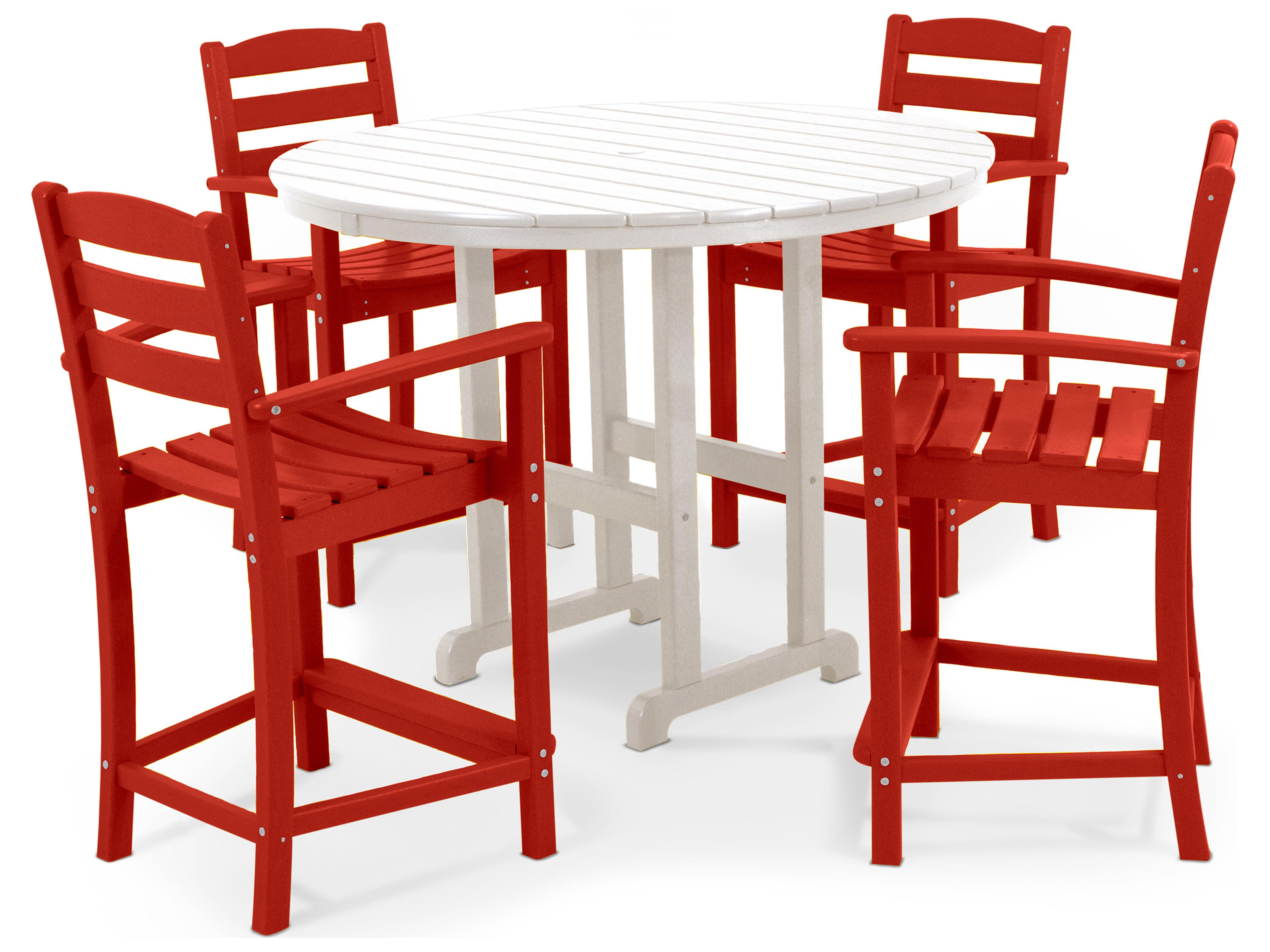 POLYWOOD® La Casa Cafe Recycled Plastic 5-Piece Counter Set