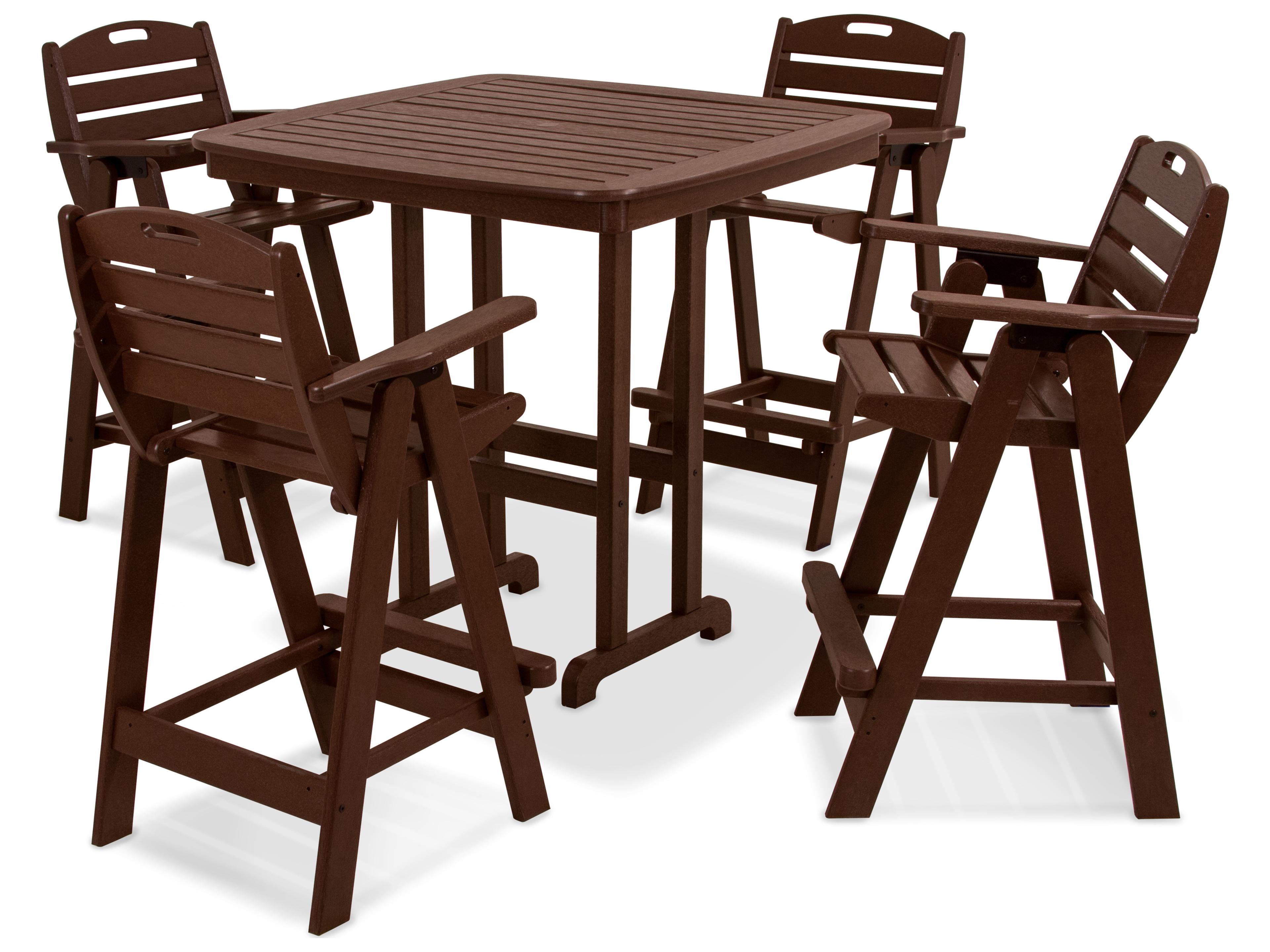 POLYWOOD® Nautical Recycled Plastic 5-Piece Bar Set