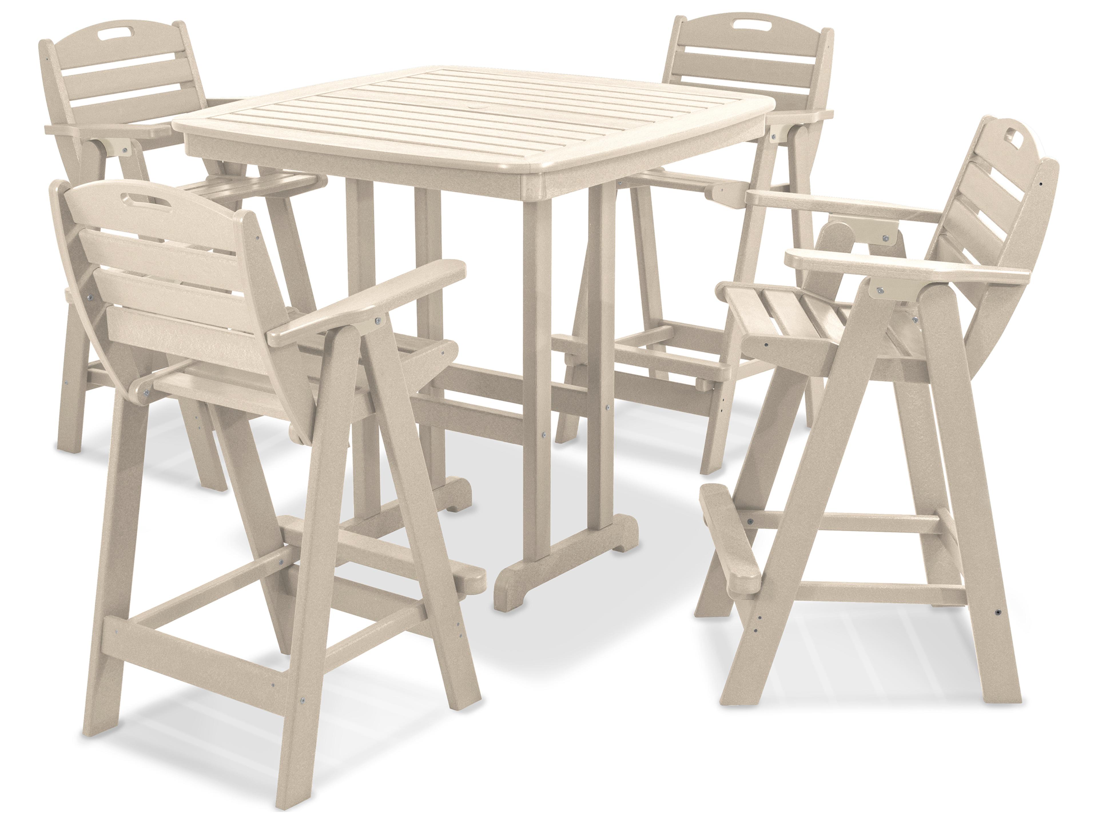 POLYWOOD® Nautical Recycled Plastic 5-Piece Bar Set