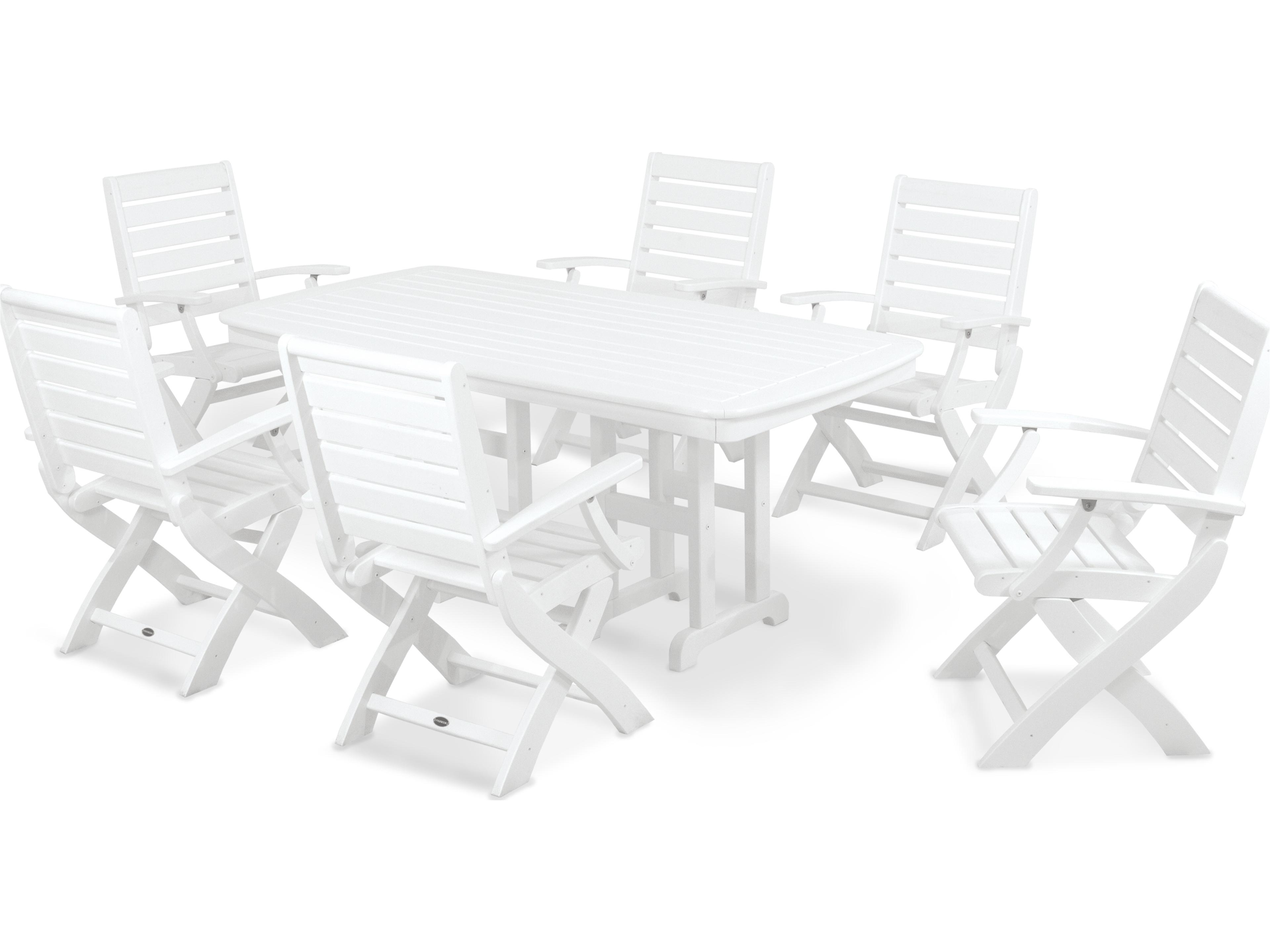 POLYWOOD® Signature Recycled Plastic 7-Piece Patio Dining Set