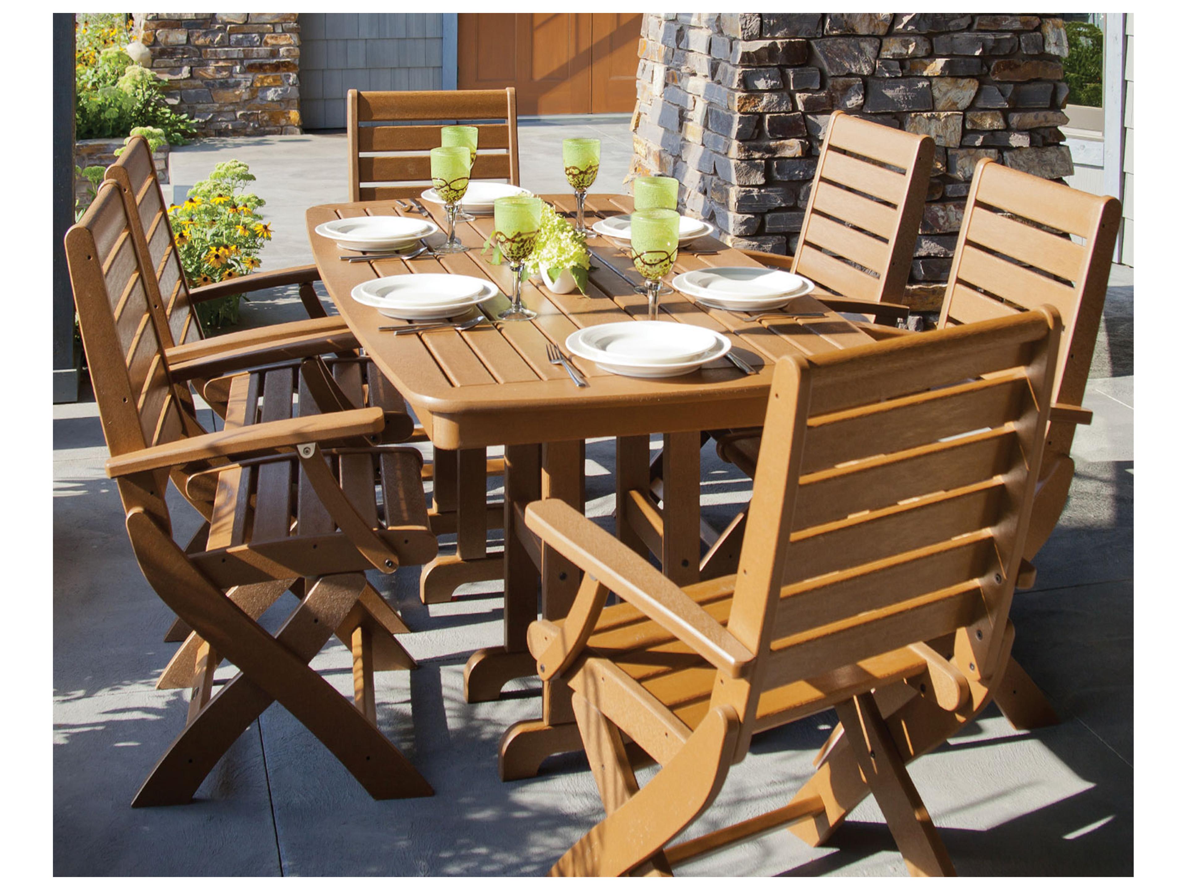 POLYWOOD® Signature Recycled Plastic 7-Piece Patio Dining Set