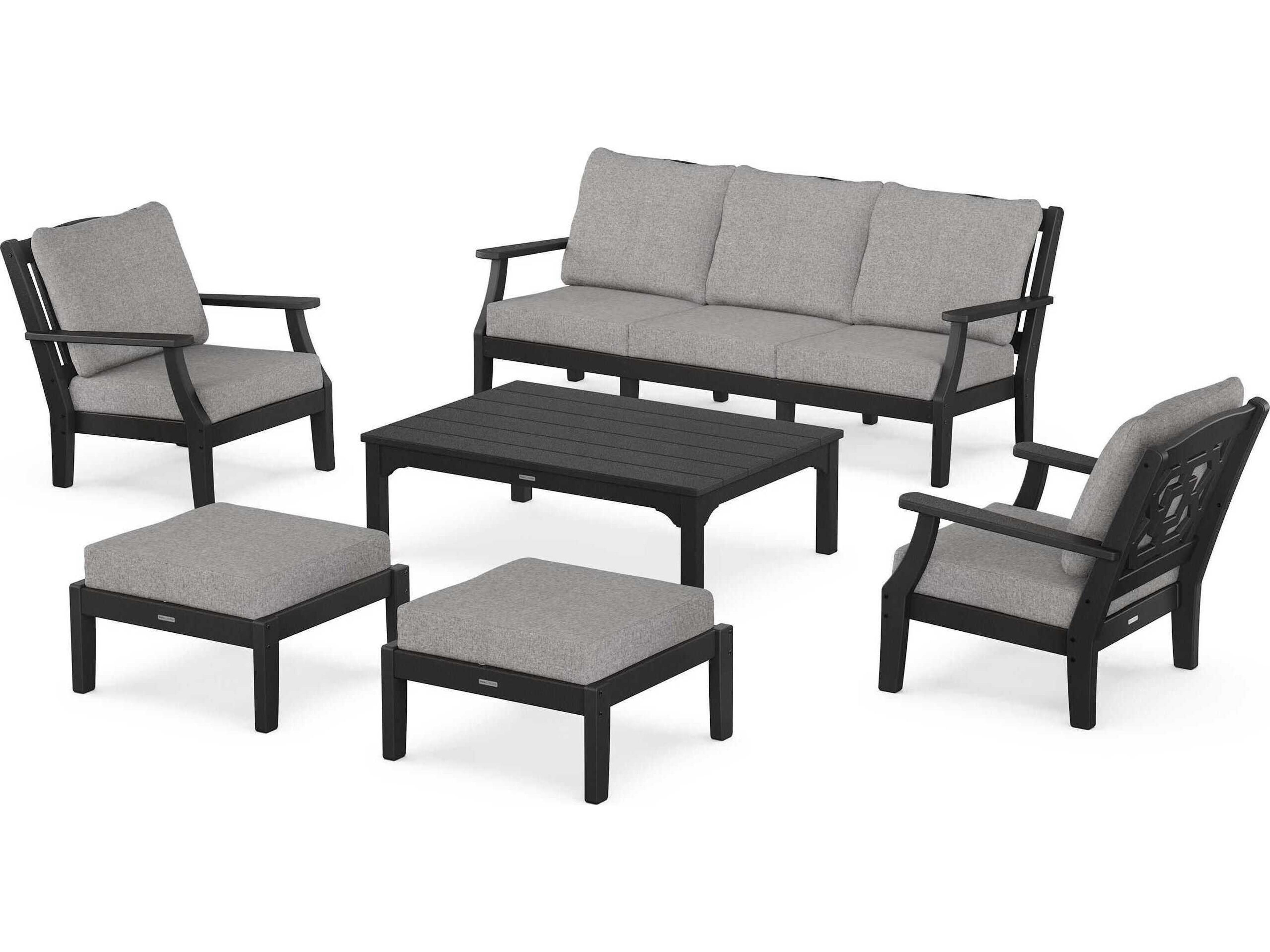 POLYWOOD® Martha Stewart Chinoiserie 6-Piece Lounge Sofa Set