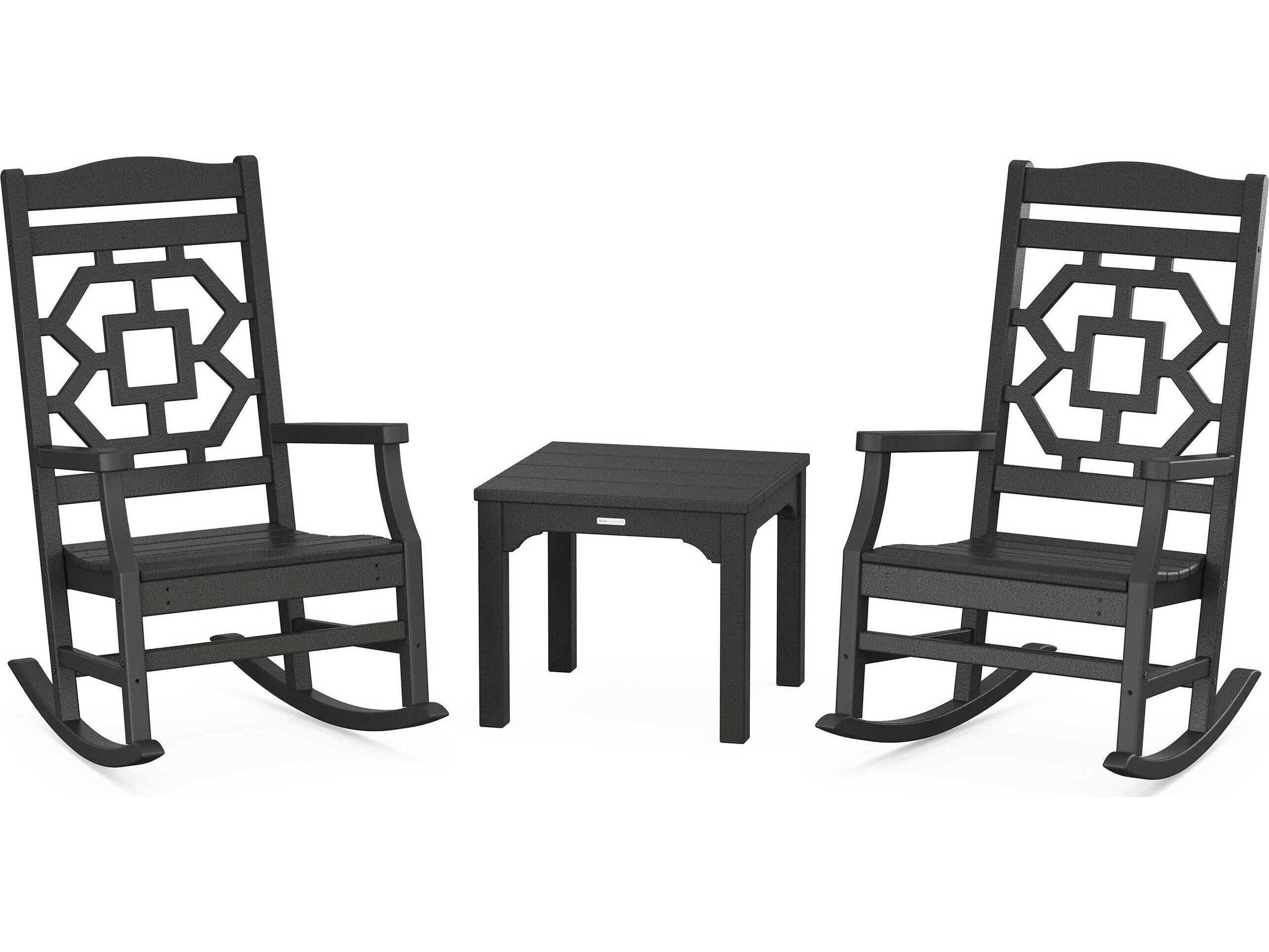 POLYWOOD® Martha Stewart Chinoiserie 3-Piece Rocking Chair Set