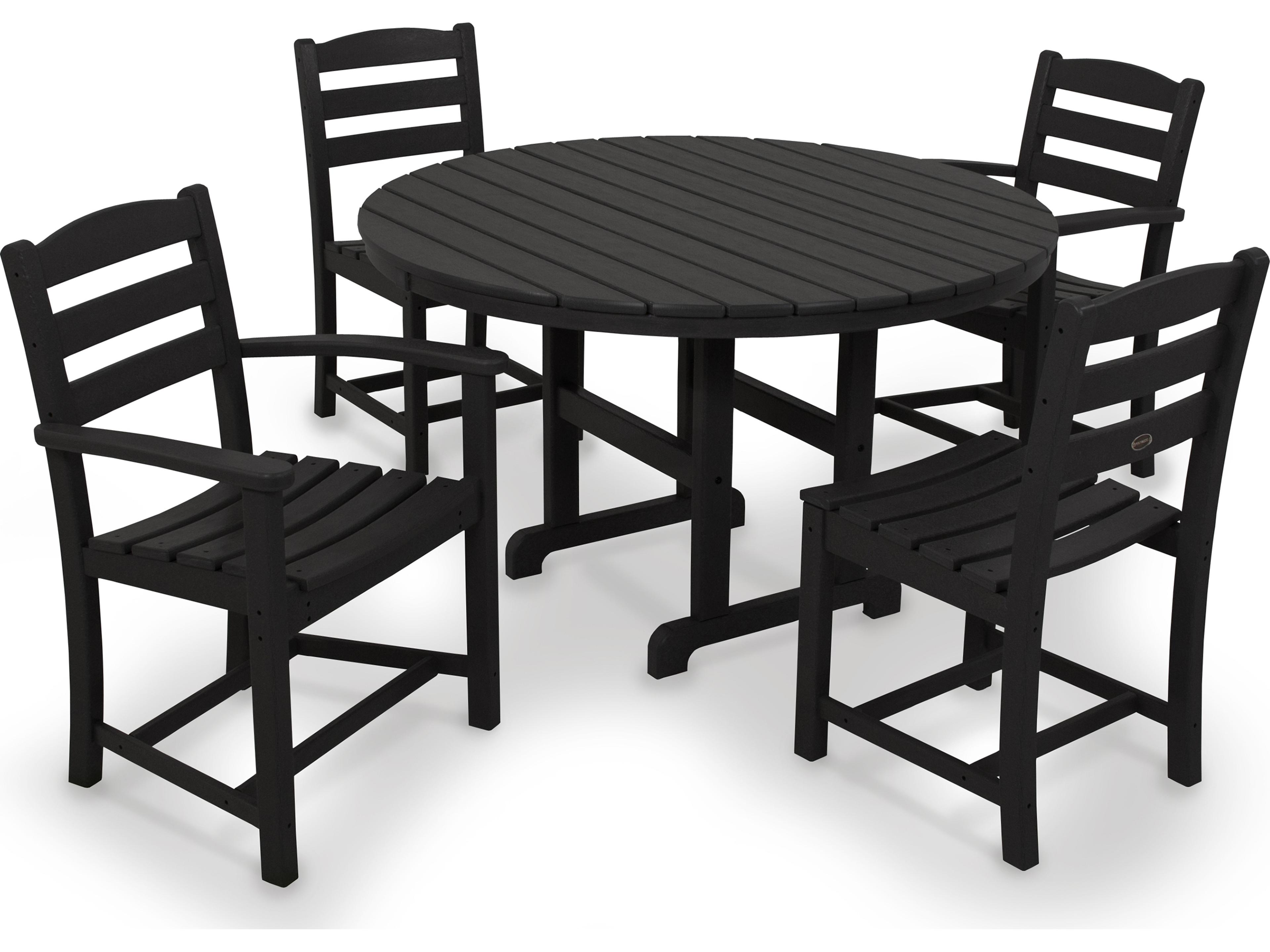 POLYWOOD® La Casa Cafe Recycled Plastic 5-Piece Outdoor Patio Dining Set