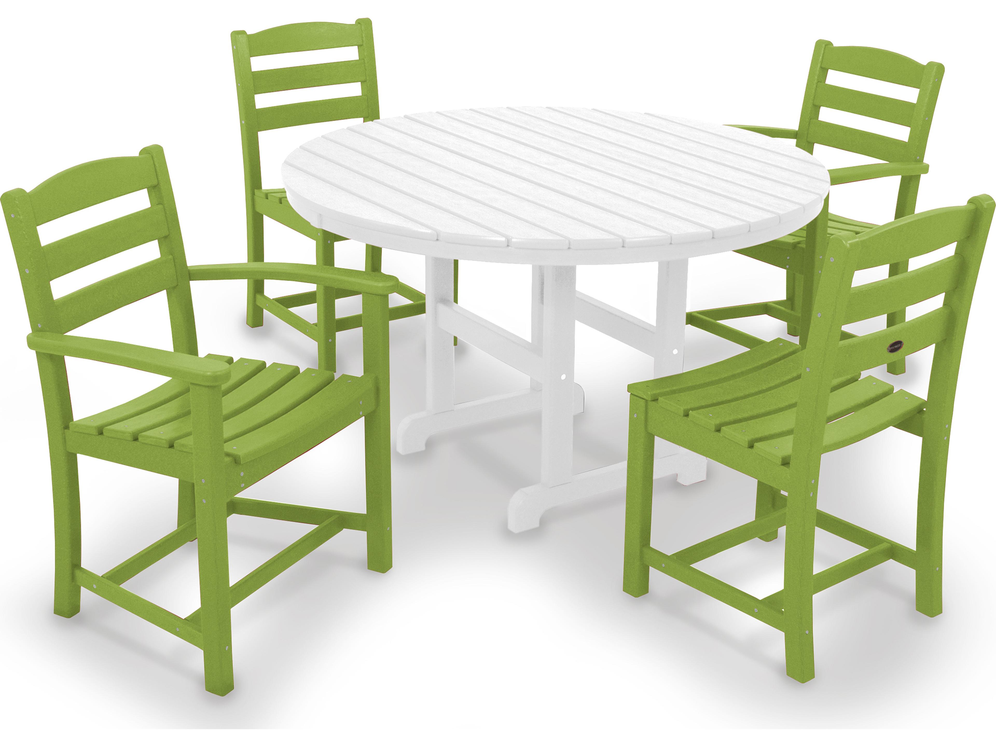 POLYWOOD® La Casa Cafe Recycled Plastic 5-Piece Outdoor Patio Dining Set