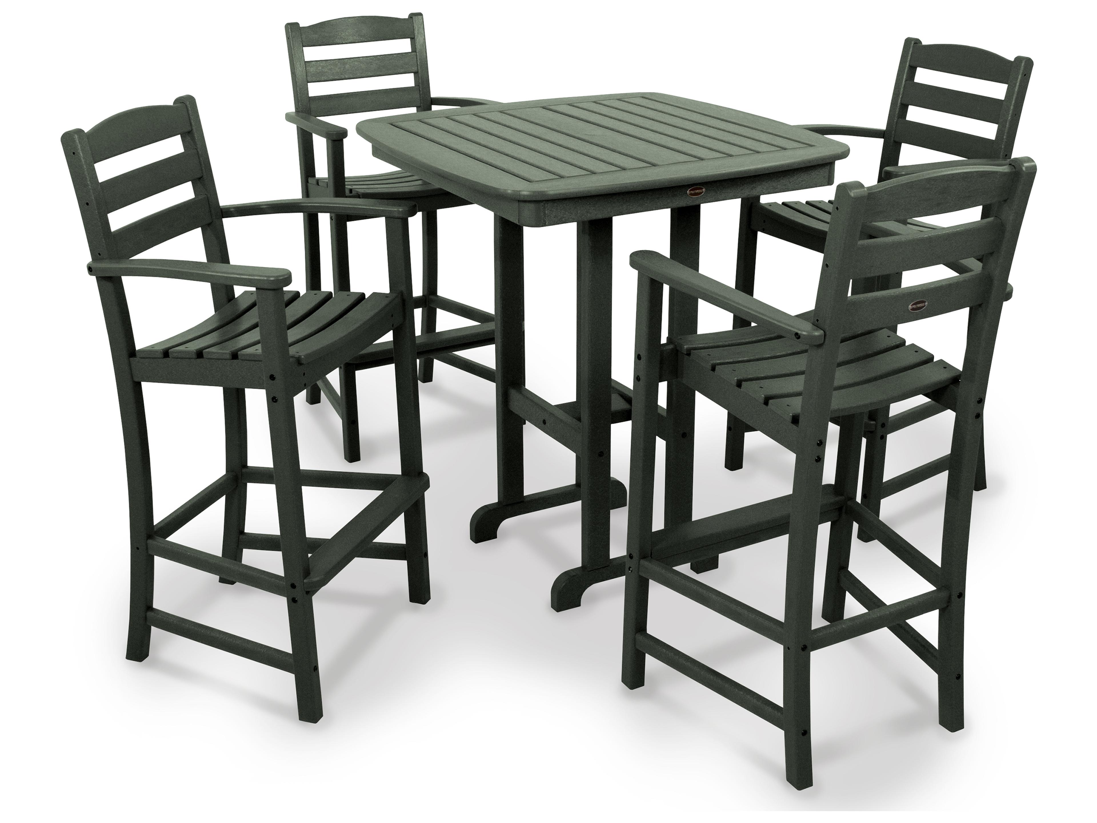 POLYWOOD® La Casa Cafe Recycled Plastic 5-Piece Bar Set