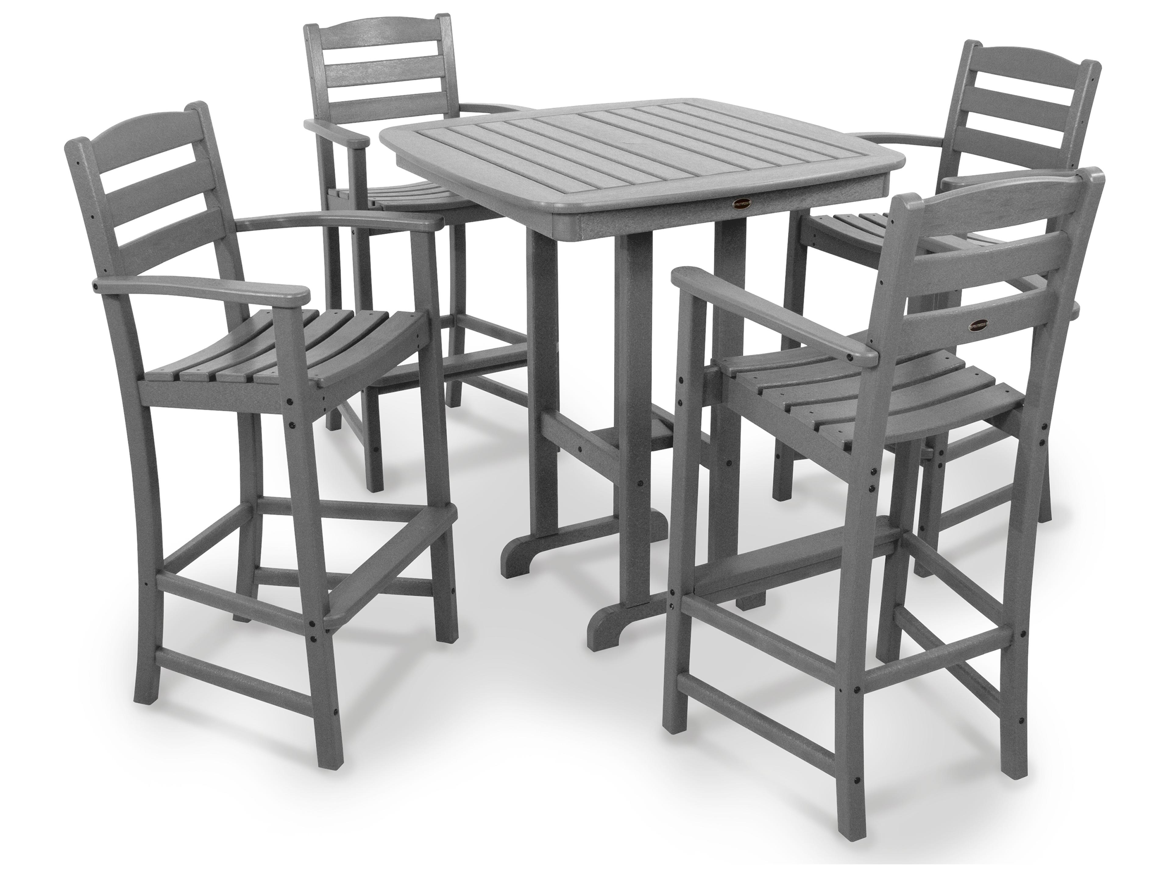 POLYWOOD® La Casa Cafe Recycled Plastic 5-Piece Bar Set