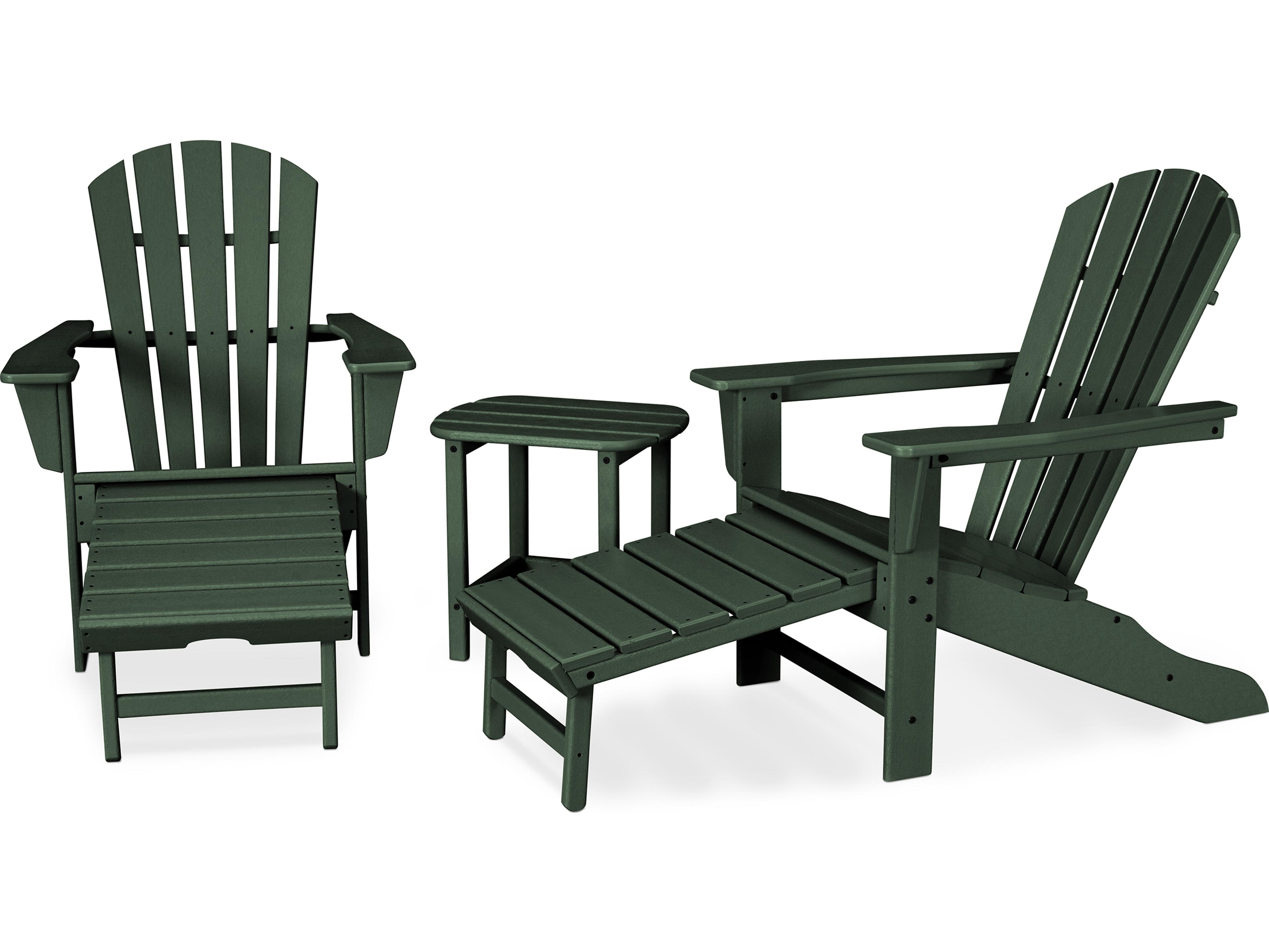 POLYWOOD® South Beach Recycled Plastic 3-Piece Ultimate Adirondack Patio Lounge Set