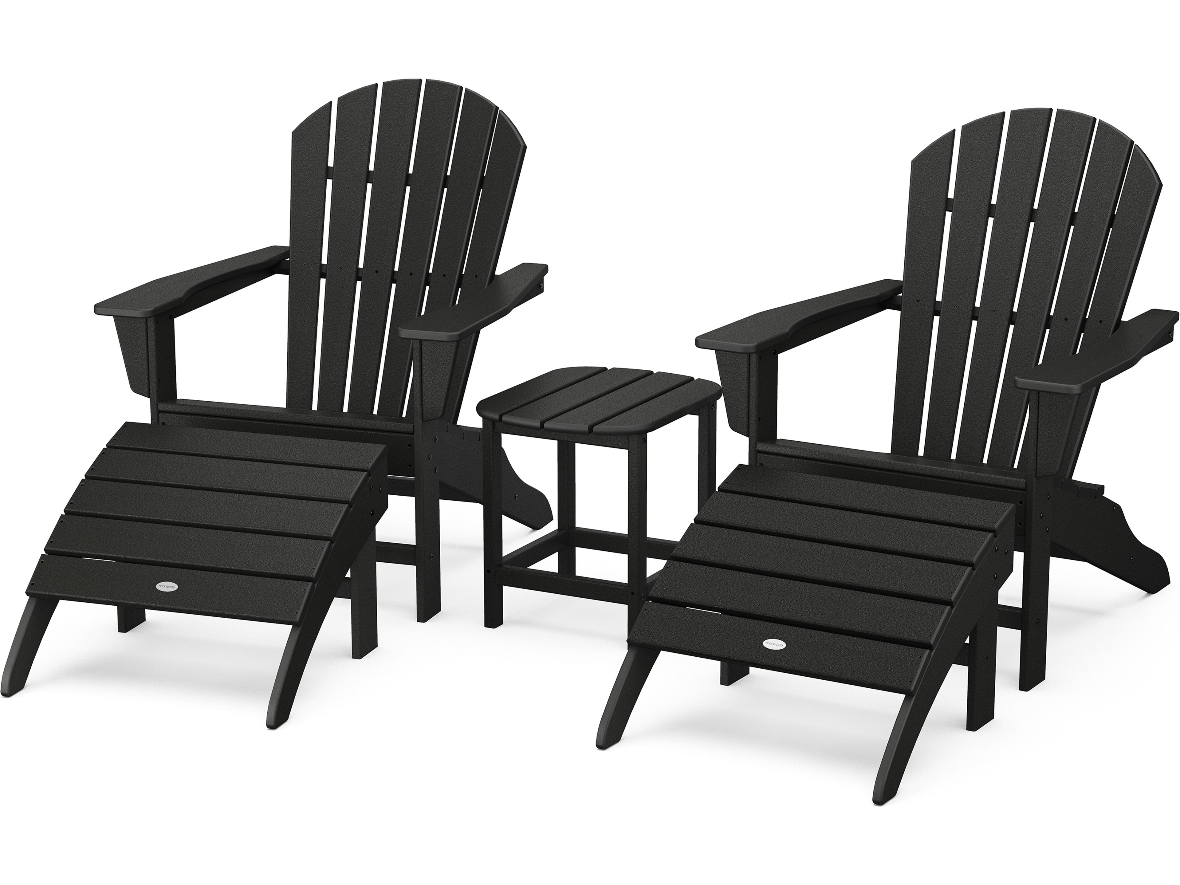 POLYWOOD® South Beach Recycled Plastic 5 Piece Adirondack Outdoor Lounge Set