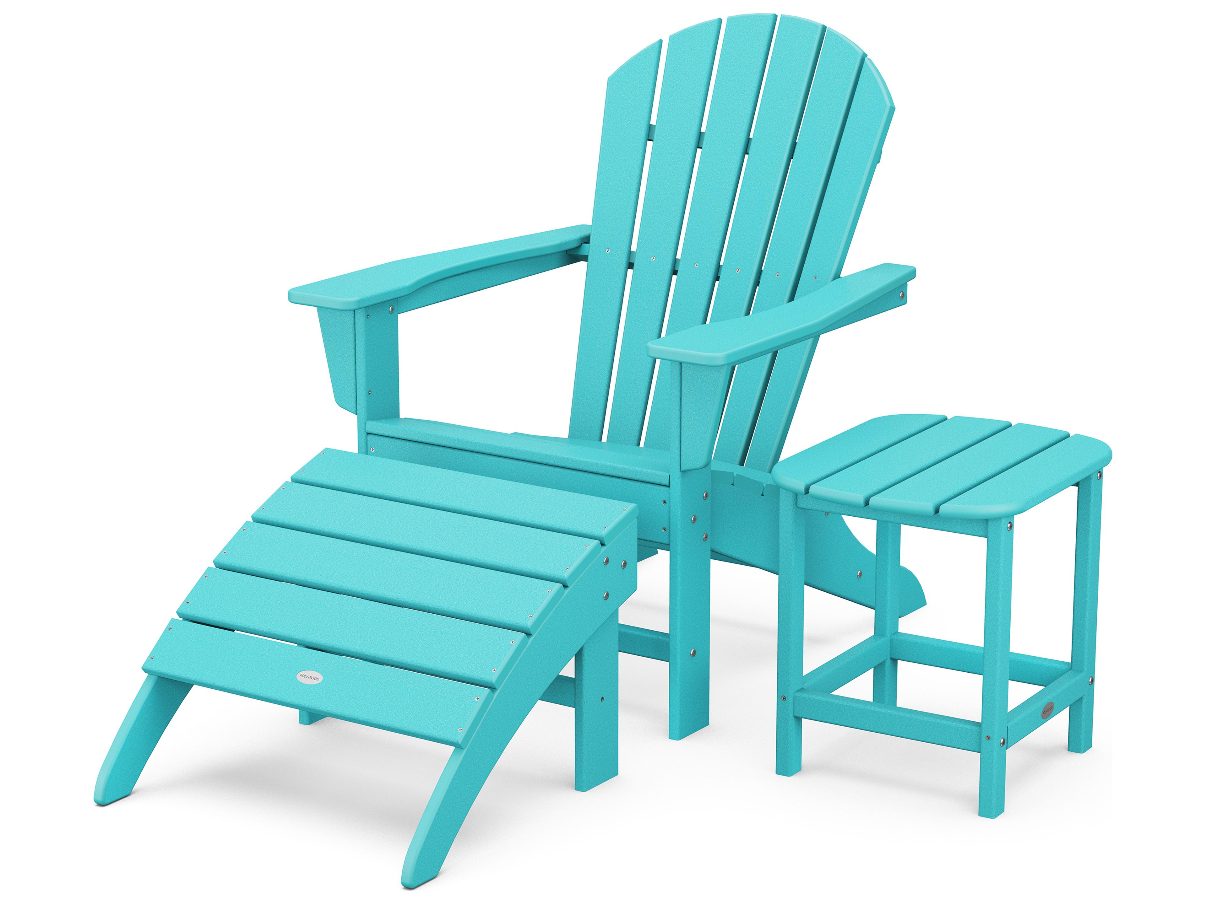 South Beach Recycled Plastic 3 Piece Adirondack Patio Lounge Set