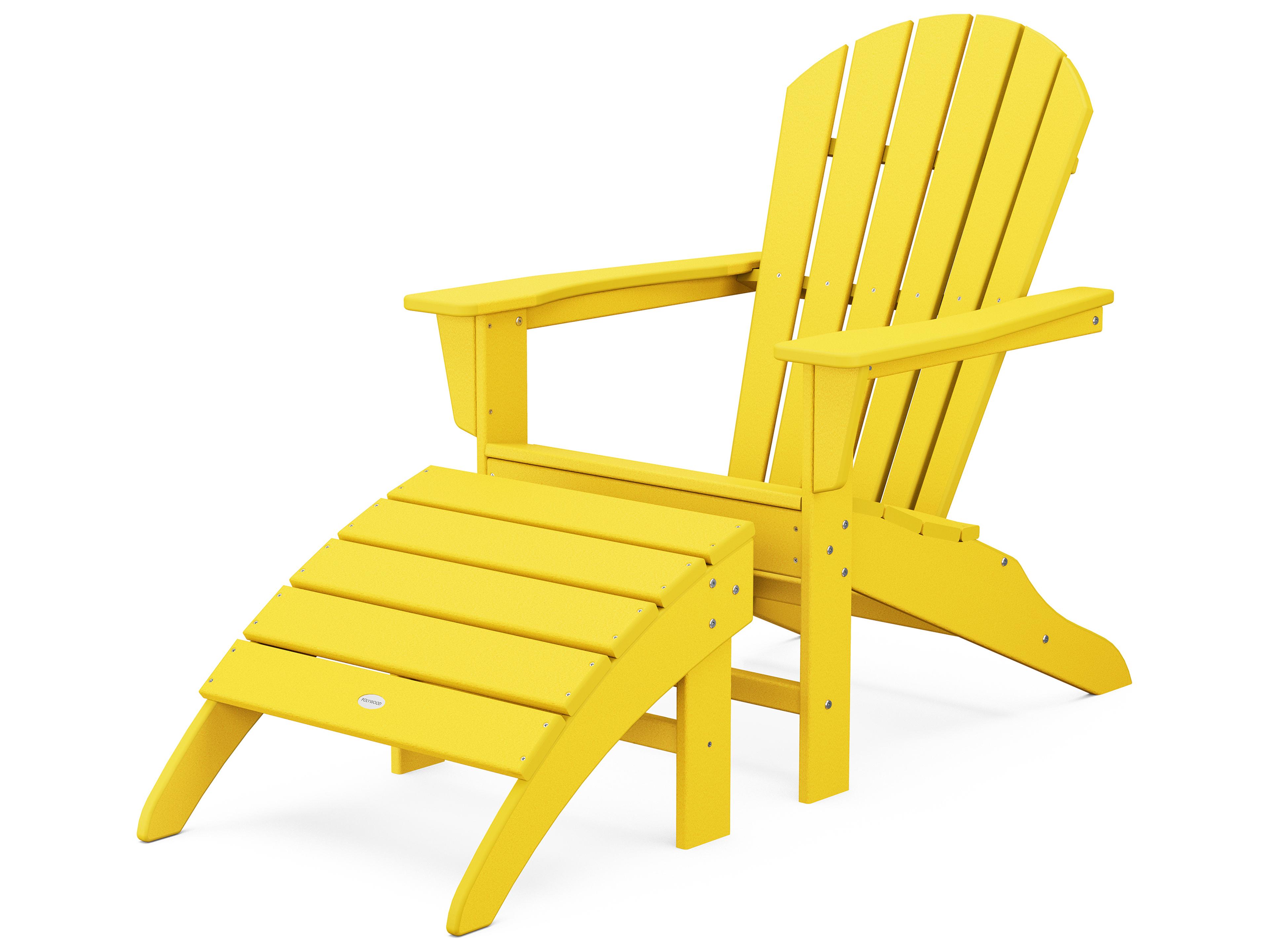 POLYWOOD® South Beach Recycled Plastic 2 Piece Adirondack Lounge Set