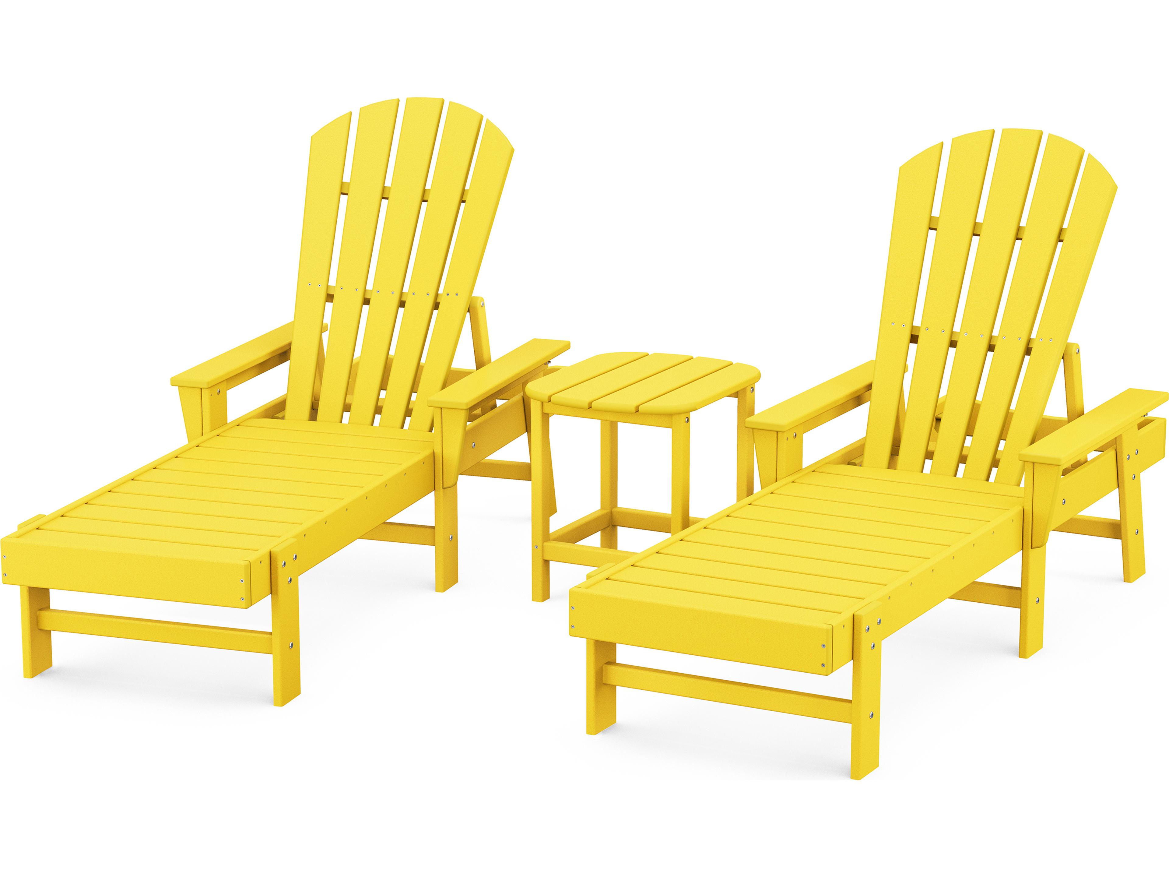 POLYWOOD® South Beach Recycled Plastic 3-Piece Outdoor Lounge Set