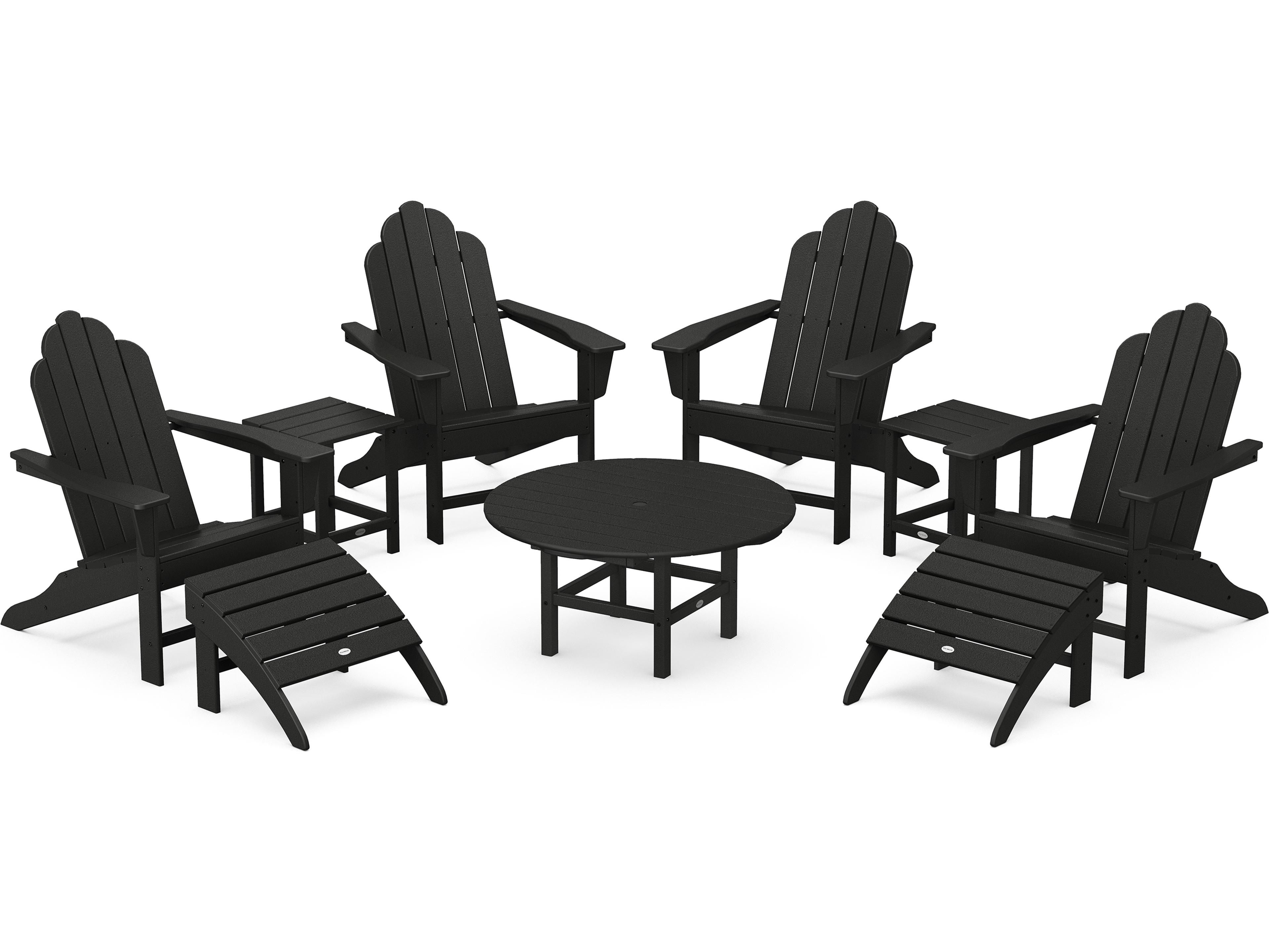 POLYWOOD® Long Island Recycled Plastic Adirondack 9-Piece Conversation Group