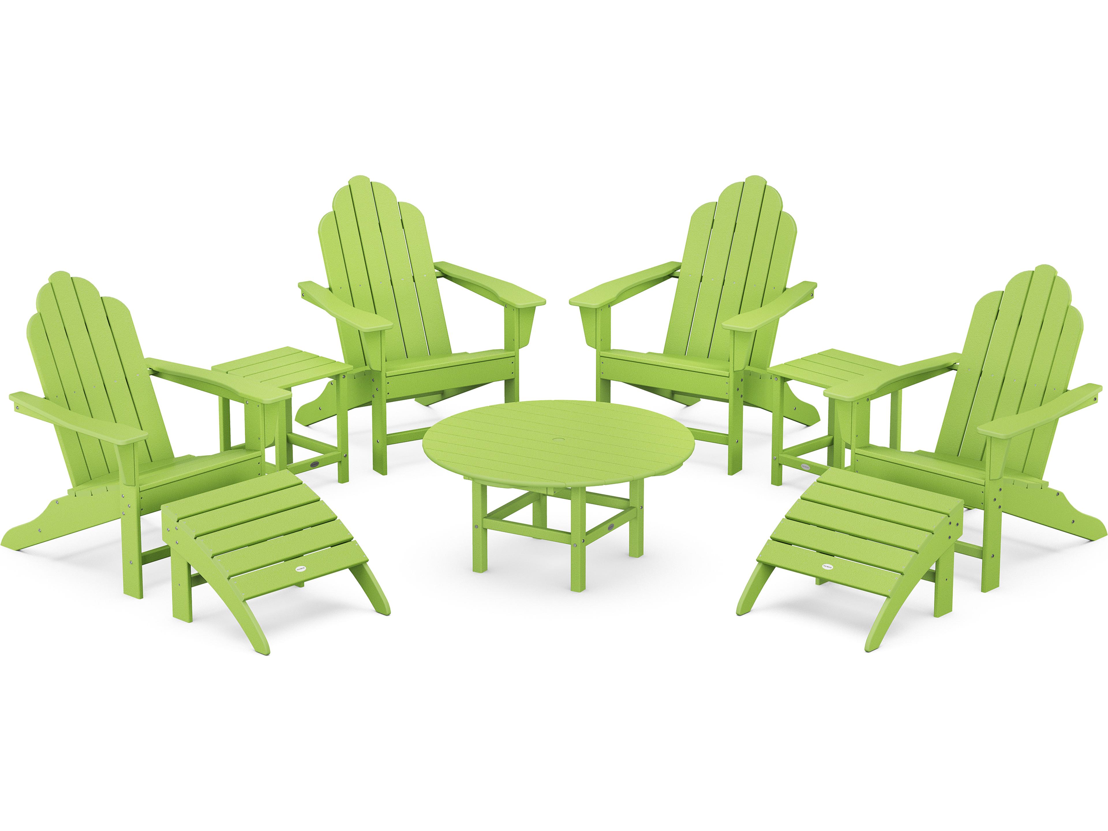 POLYWOOD® Long Island Recycled Plastic Adirondack 9-Piece Conversation Group