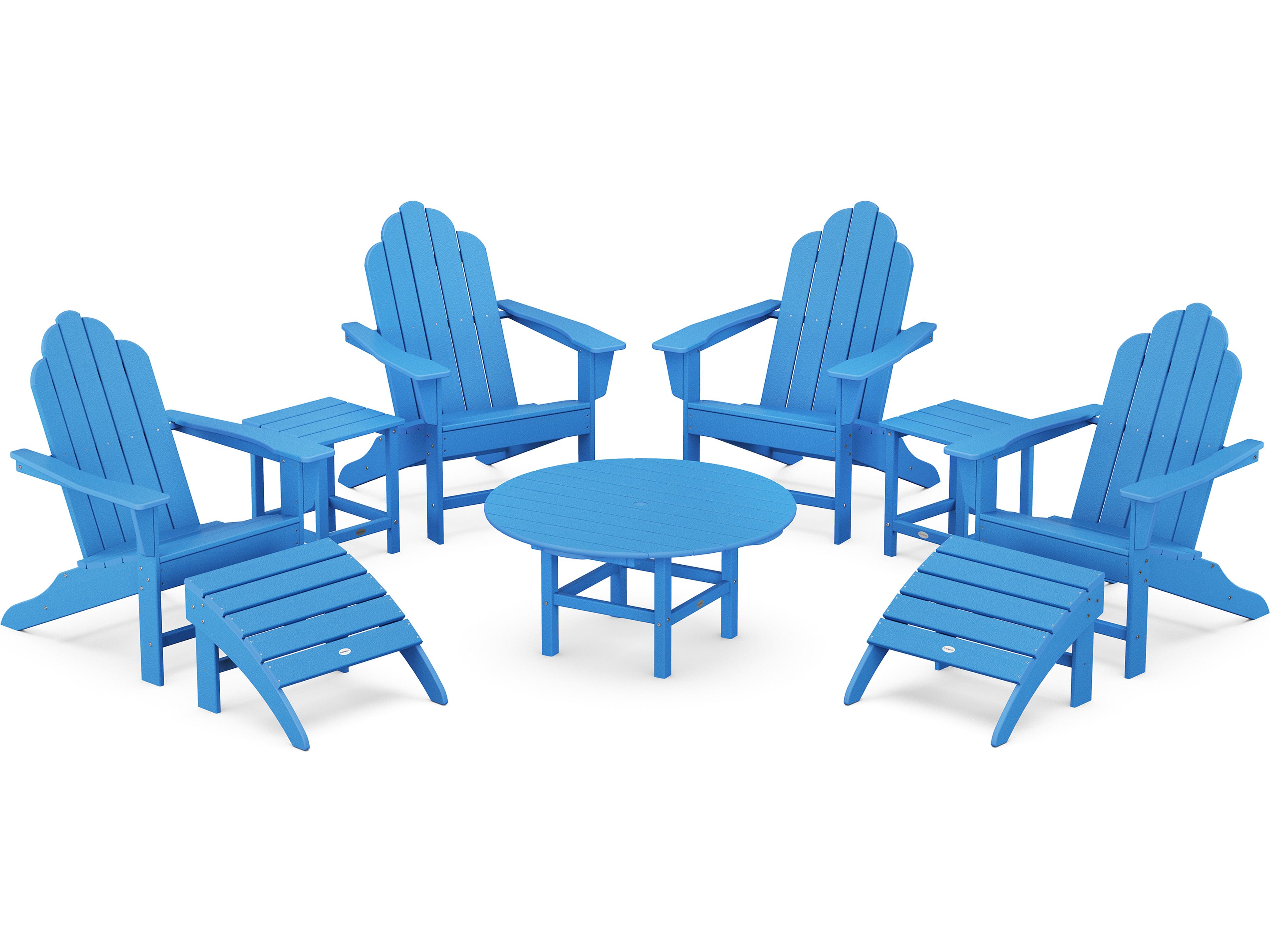 Long Island Recycled Plastic Adirondack 9-Piece Conversation Group