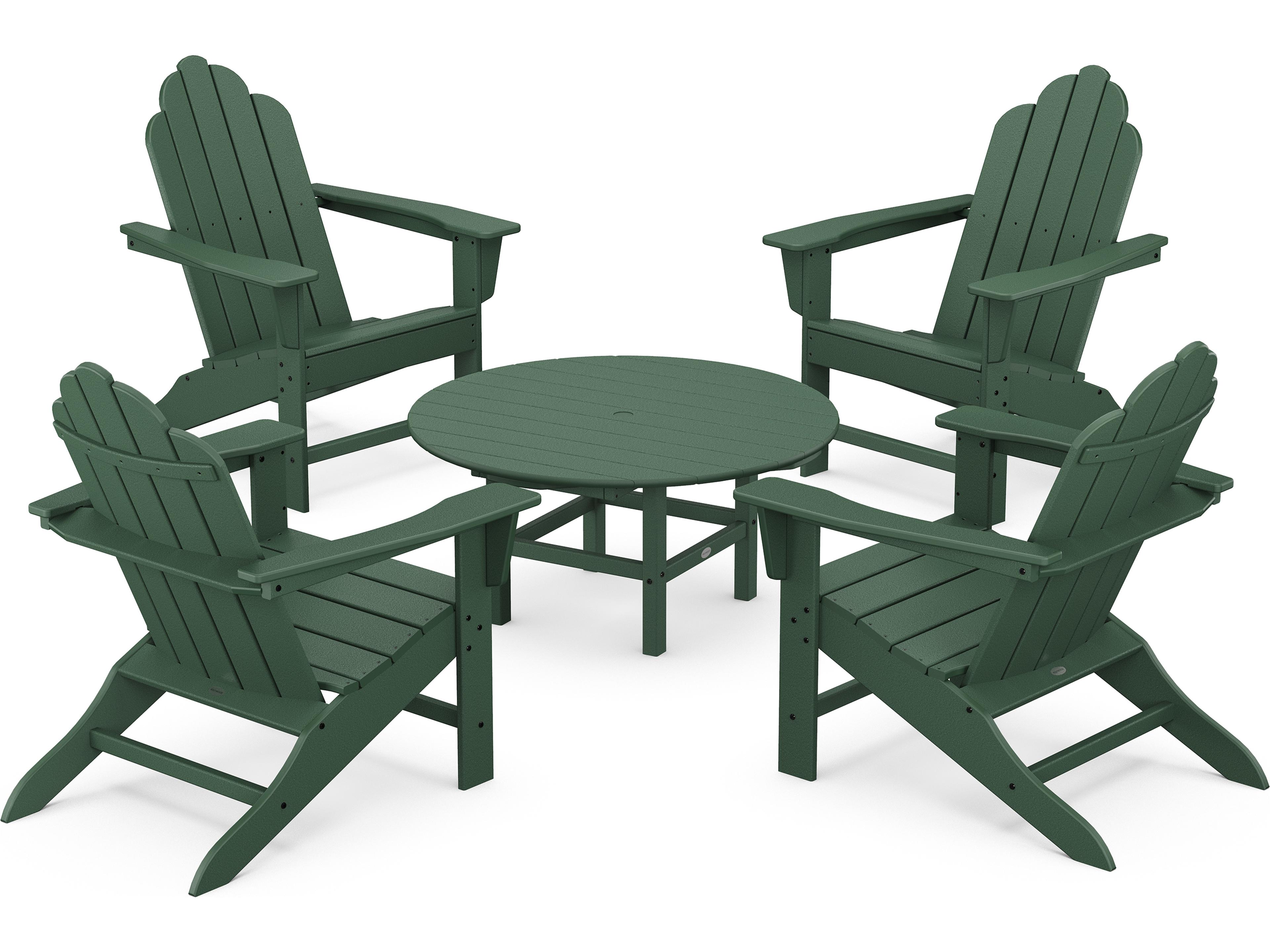 POLYWOOD® Long Island Recycled Plastic Adirondack 5-Piece Conversation Group