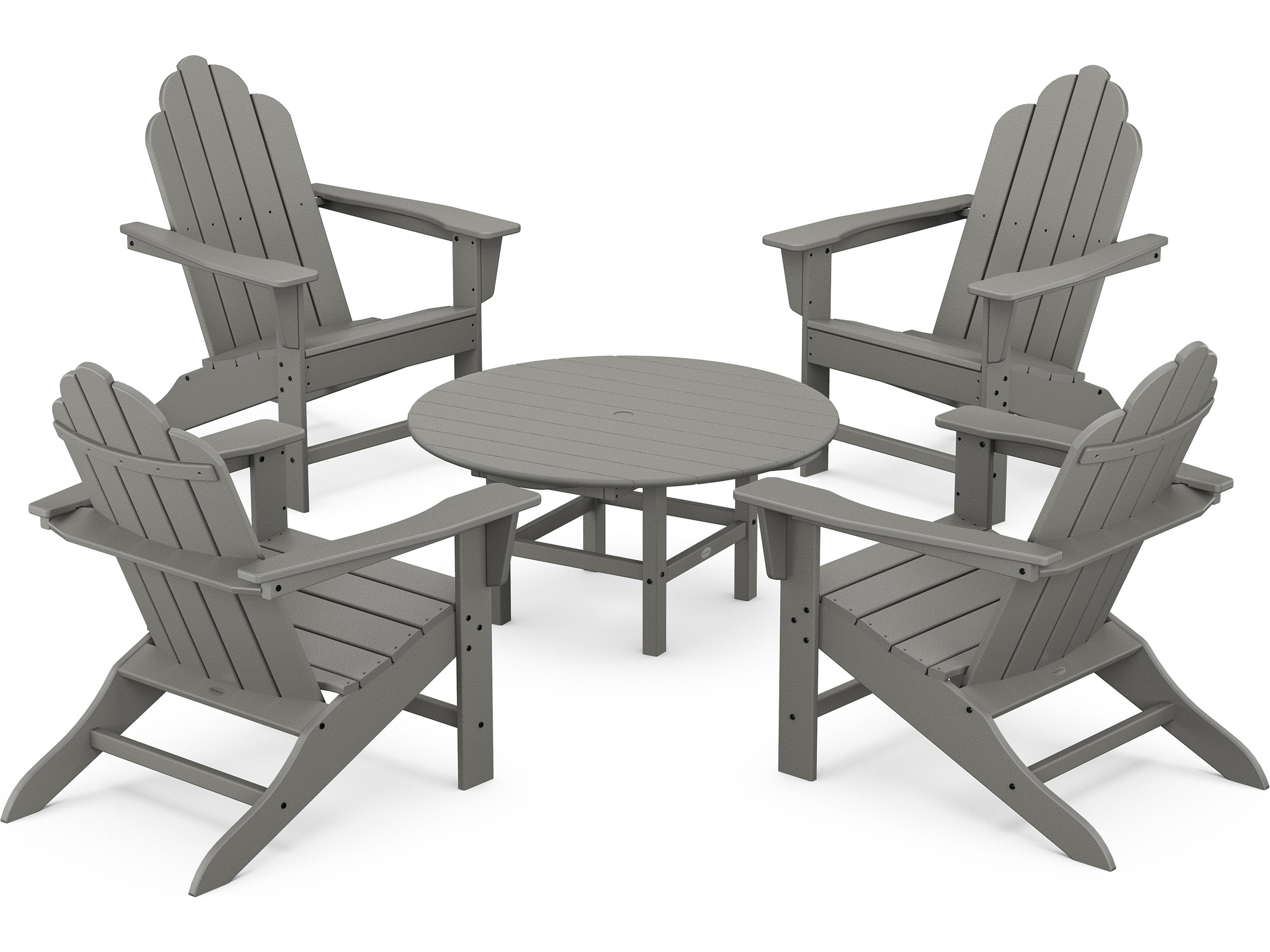 POLYWOOD® Long Island Recycled Plastic Adirondack 5-Piece Conversation Group