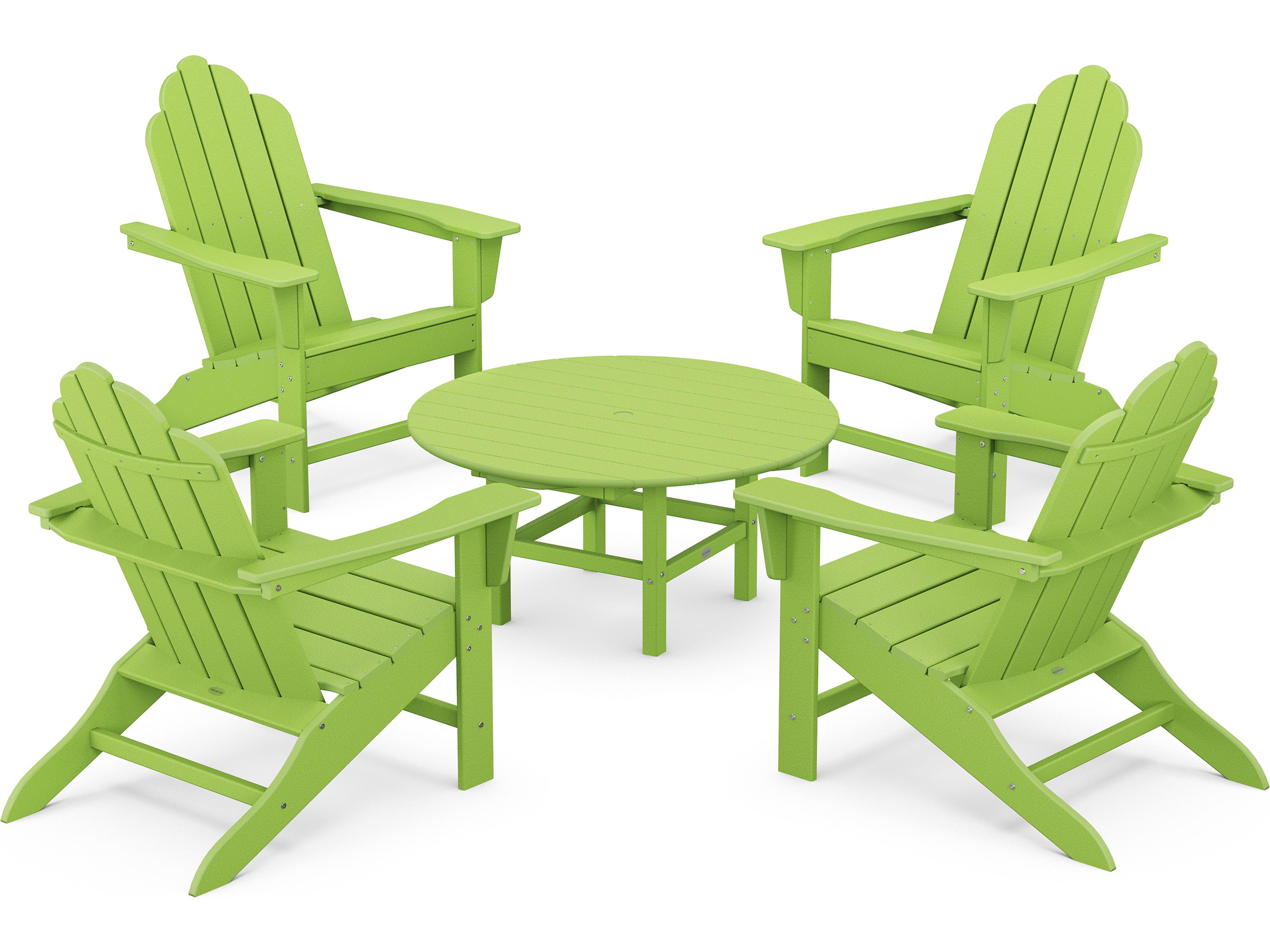 POLYWOOD® Long Island Recycled Plastic Adirondack 5-Piece Conversation Group