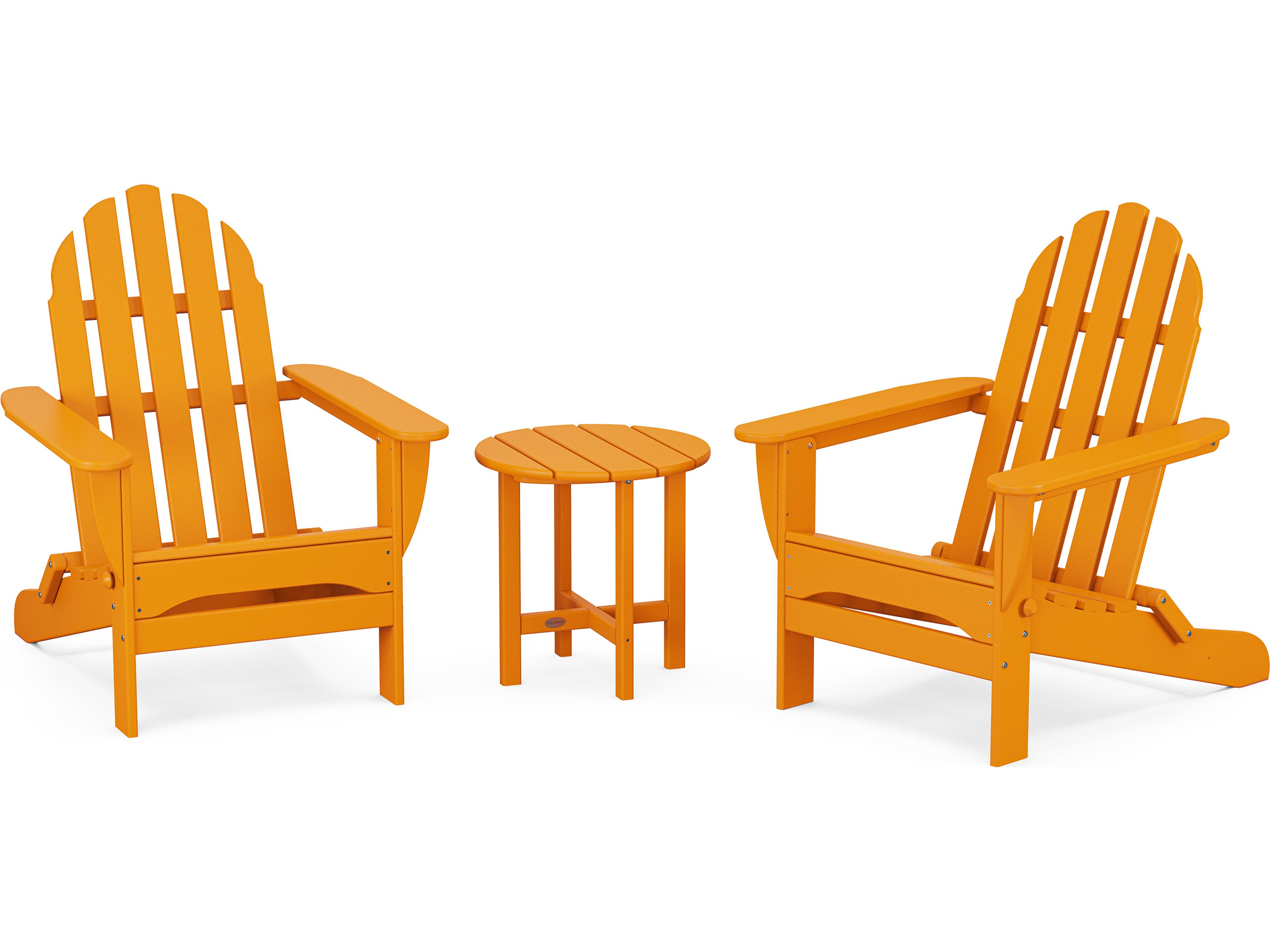 POLYWOOD® Classic Adirondack Recycled Plastic 3-Piece Patio Lounge Set