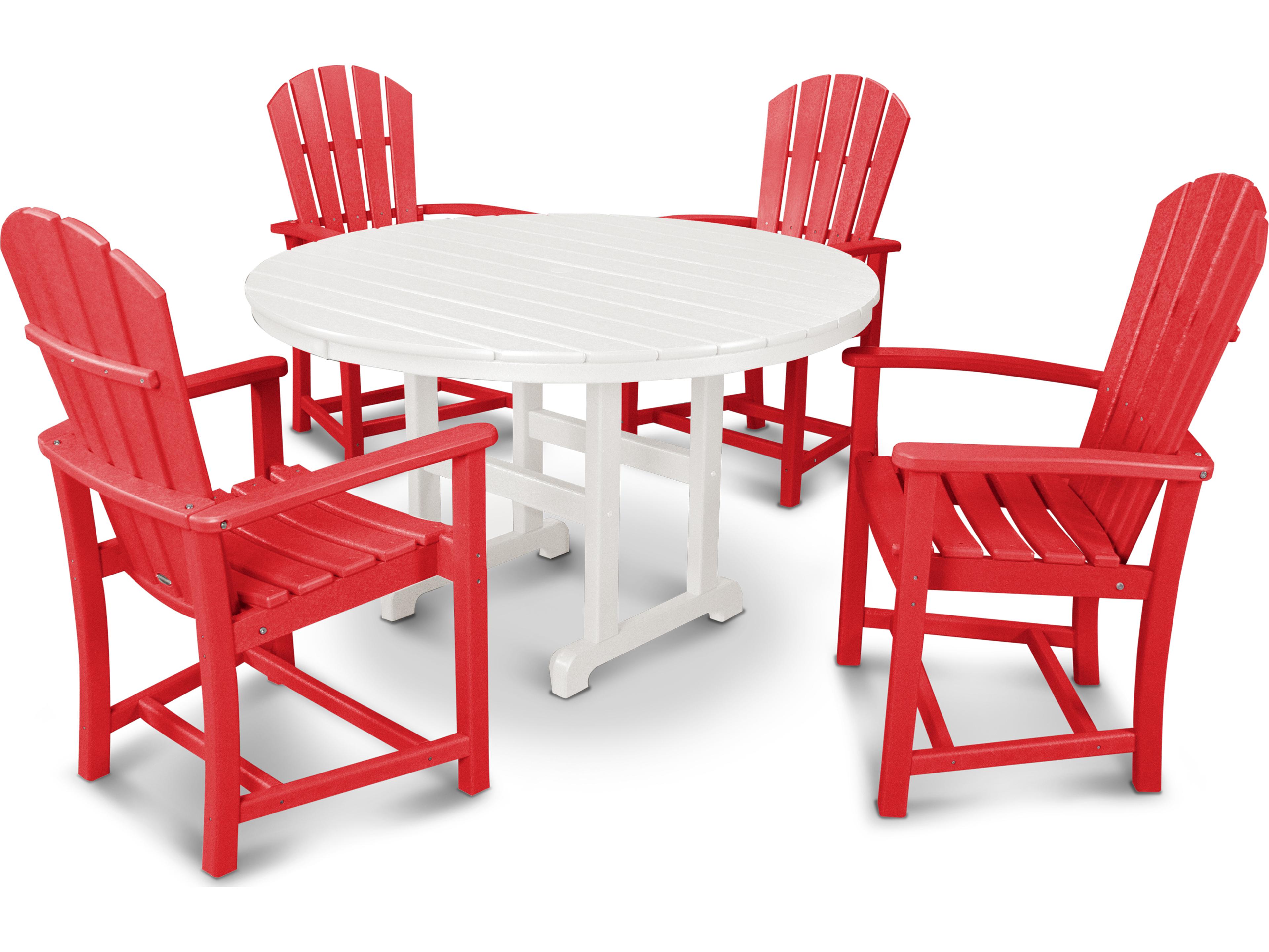 POLYWOOD® Palm Coast Recycled Plastic 5 Piece Patio Dining Set