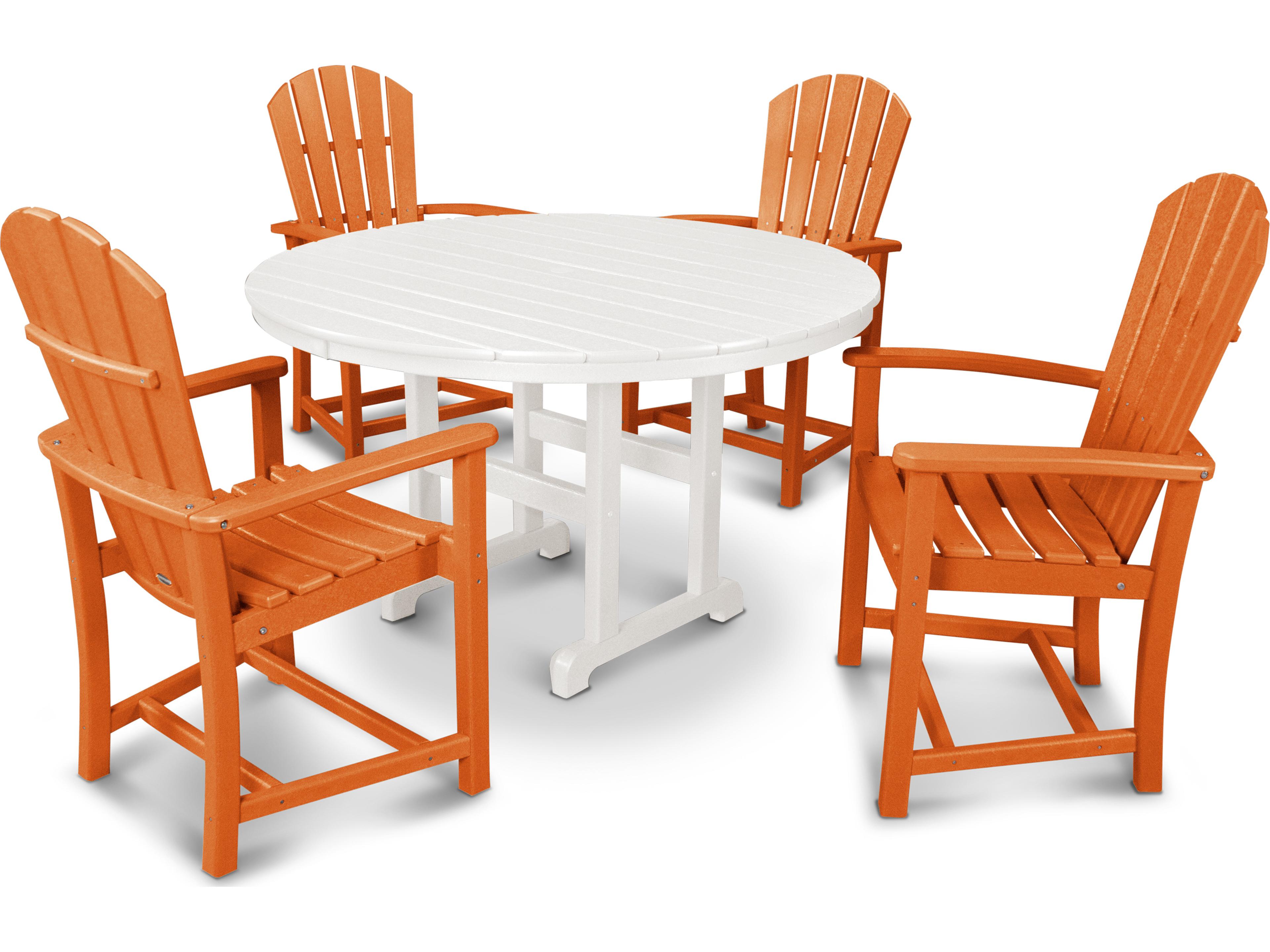 POLYWOOD® Palm Coast Recycled Plastic 5 Piece Patio Dining Set