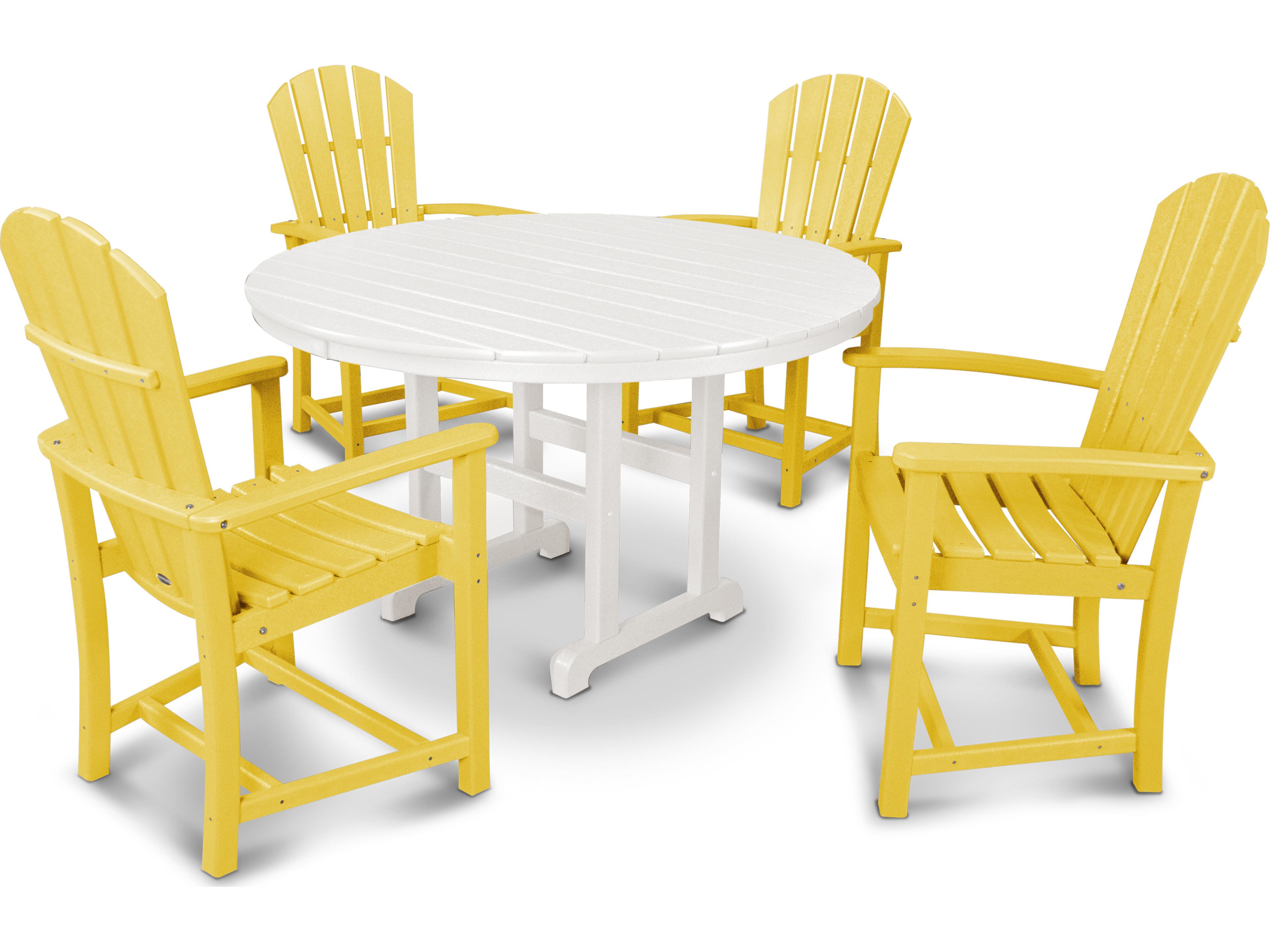 POLYWOOD® Palm Coast Recycled Plastic 5 Piece Patio Dining Set